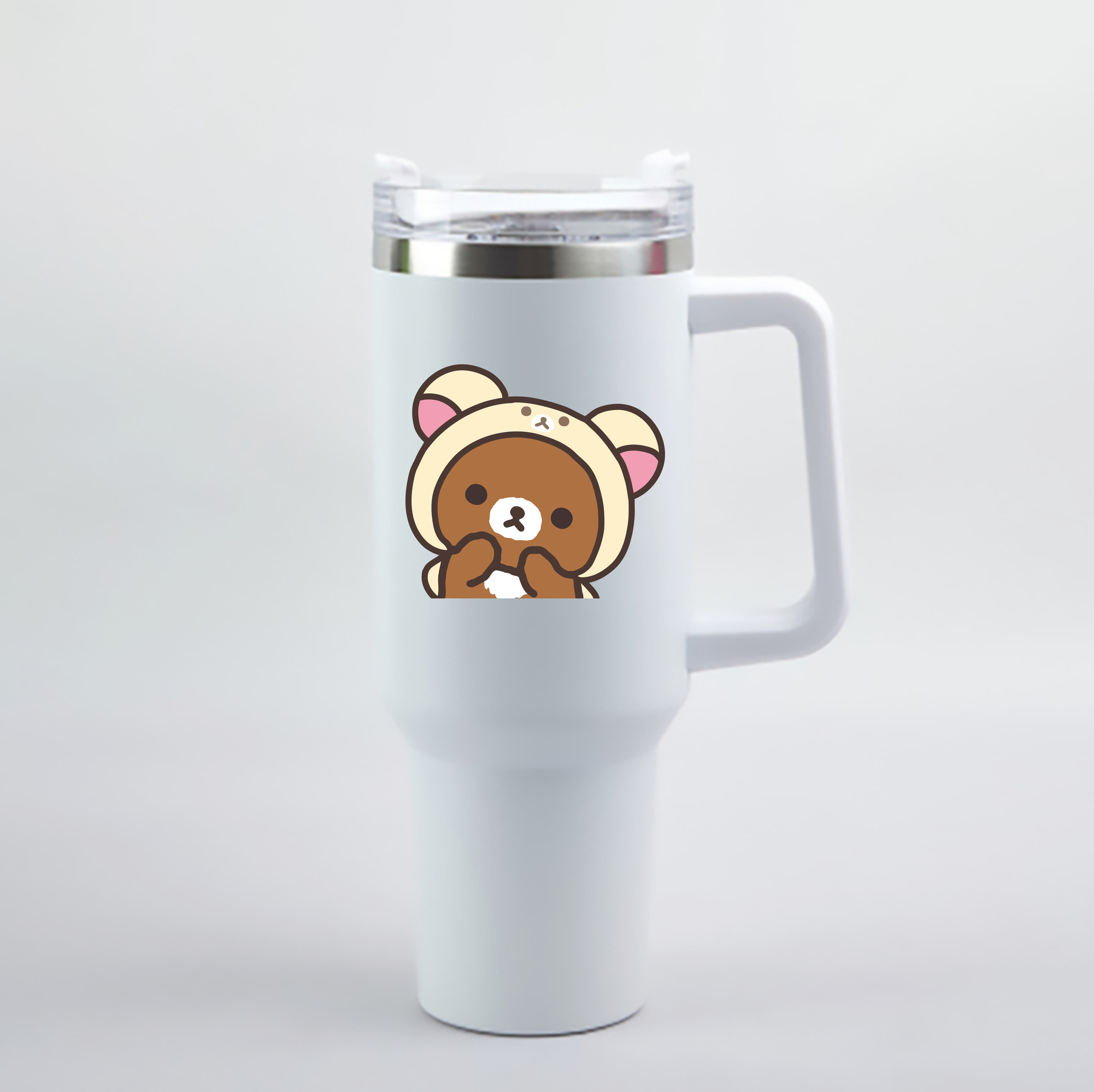 （画像用） リラックマ リラックマ キイロイトリ Rilakkuma Korilakkuma Kiiroitori 1200mL車用タンブラー - クリスタルステッカー（プラスチックストロー付き）