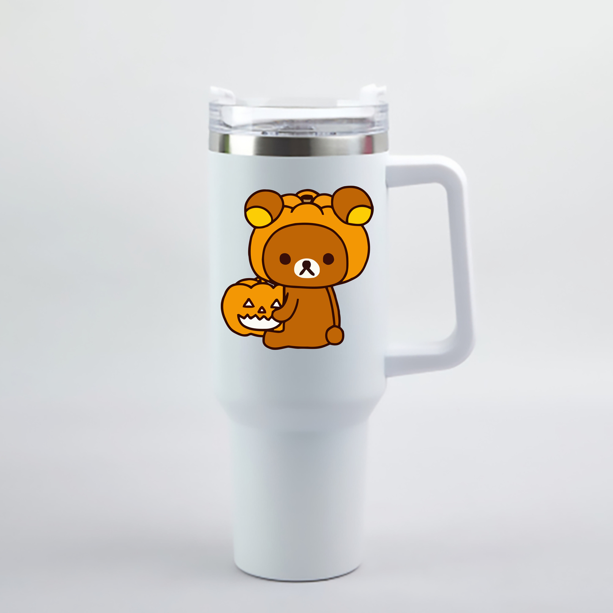 （画像用） リラックマ リラックマ キイロイトリ Rilakkuma Korilakkuma Kiiroitori 1200mL車用タンブラー - クリスタルステッカー（プラスチックストロー付き）