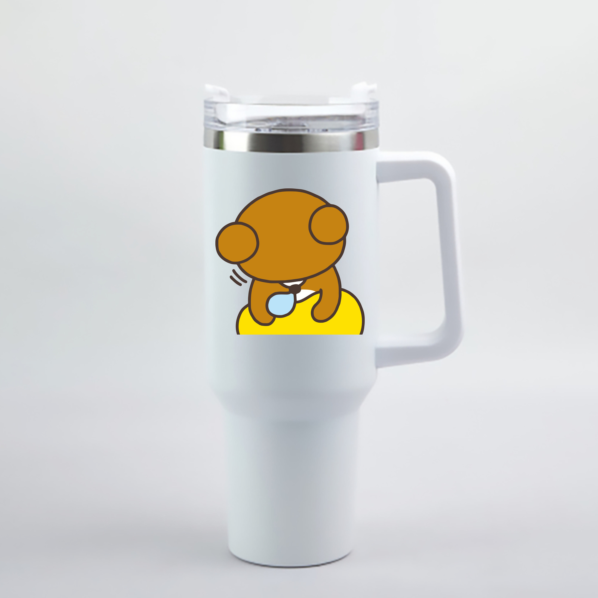 （画像用） リラックマ リラックマ キイロイトリ Rilakkuma Korilakkuma Kiiroitori 1200mL車用タンブラー - クリスタルステッカー（プラスチックストロー付き）