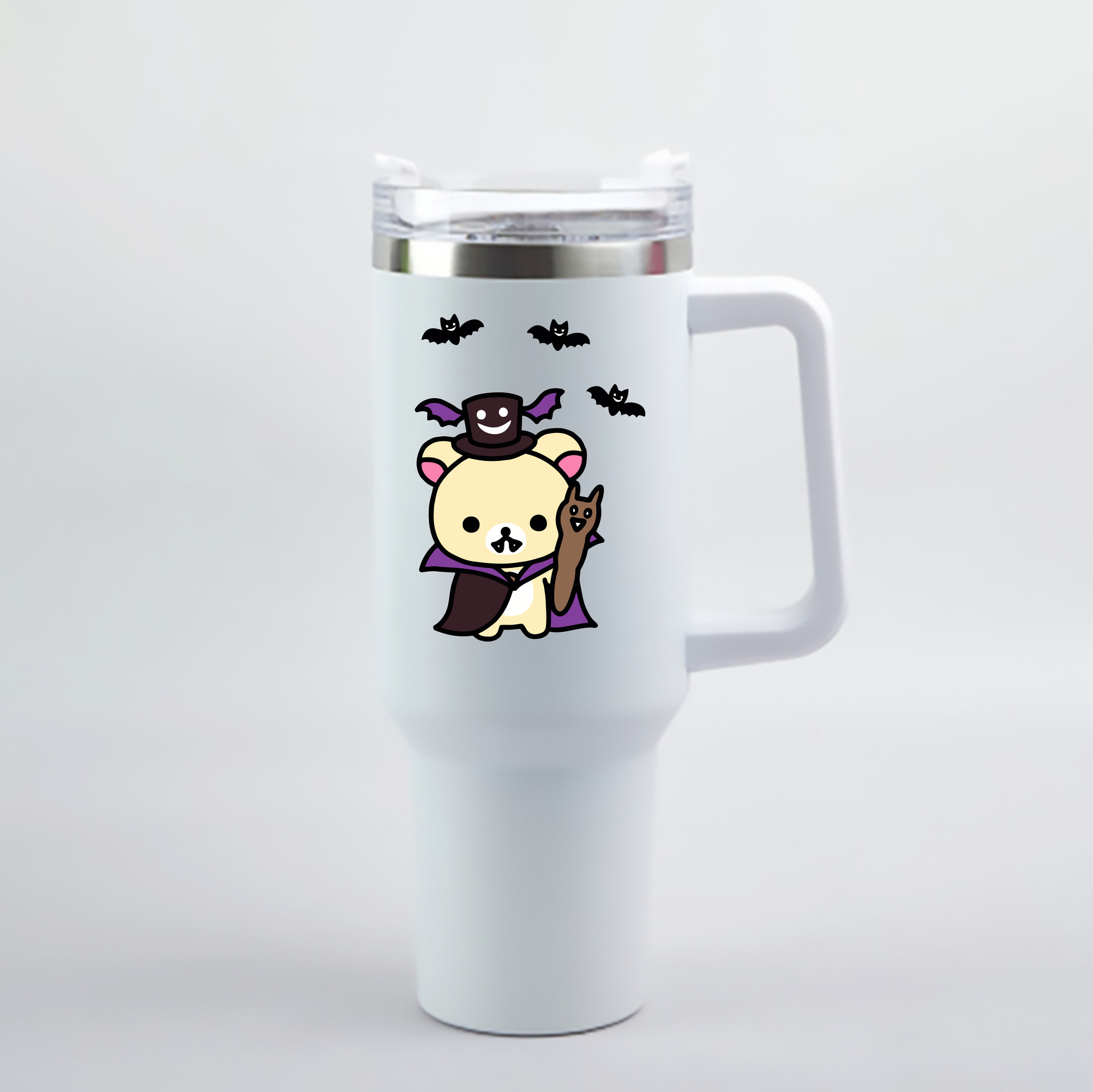 （画像用） リラックマ リラックマ キイロイトリ Rilakkuma Korilakkuma Kiiroitori 1200mL車用タンブラー - クリスタルステッカー（プラスチックストロー付き）