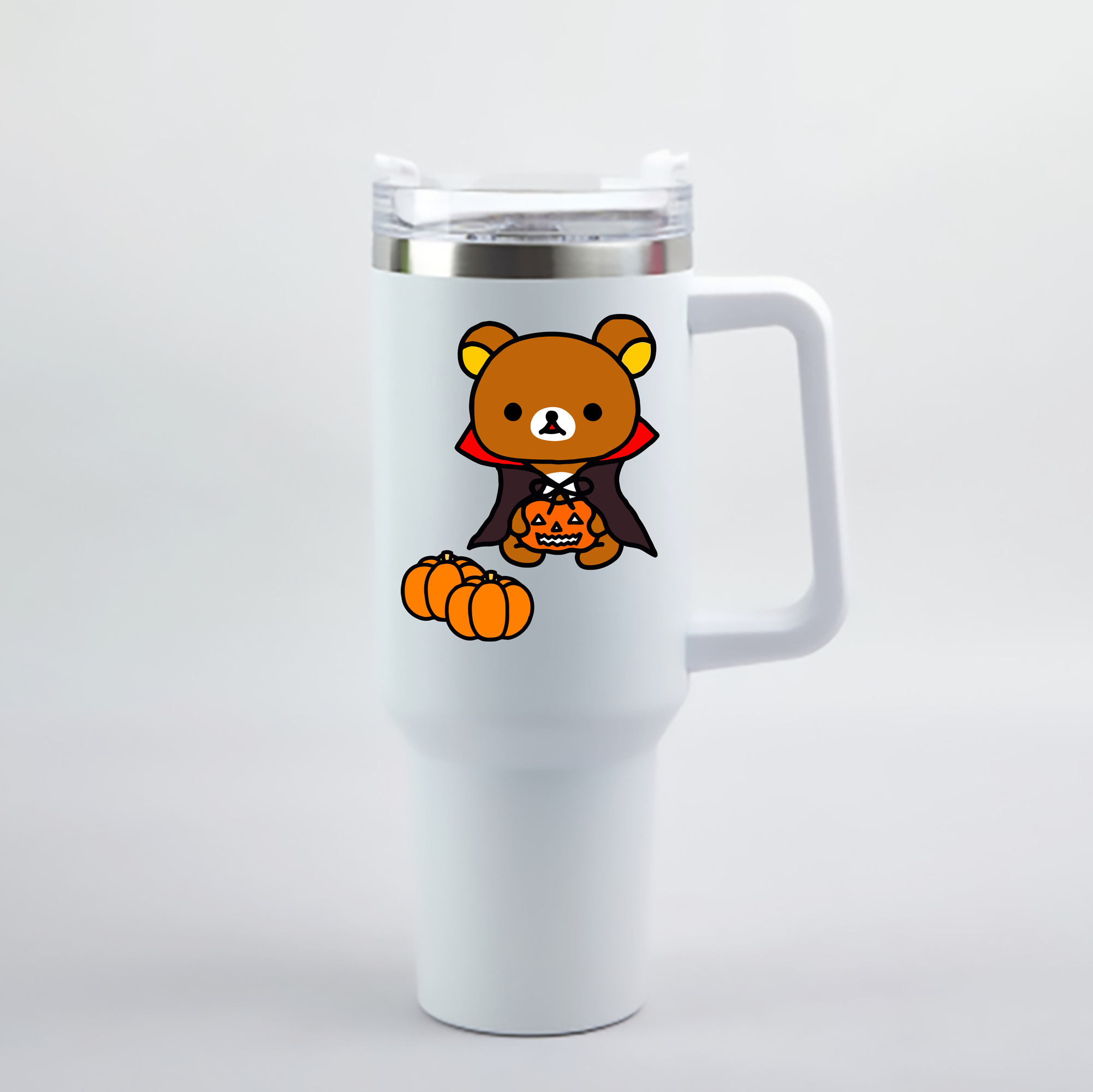 （画像用） リラックマ リラックマ キイロイトリ Rilakkuma Korilakkuma Kiiroitori 1200mL車用タンブラー - クリスタルステッカー（プラスチックストロー付き）