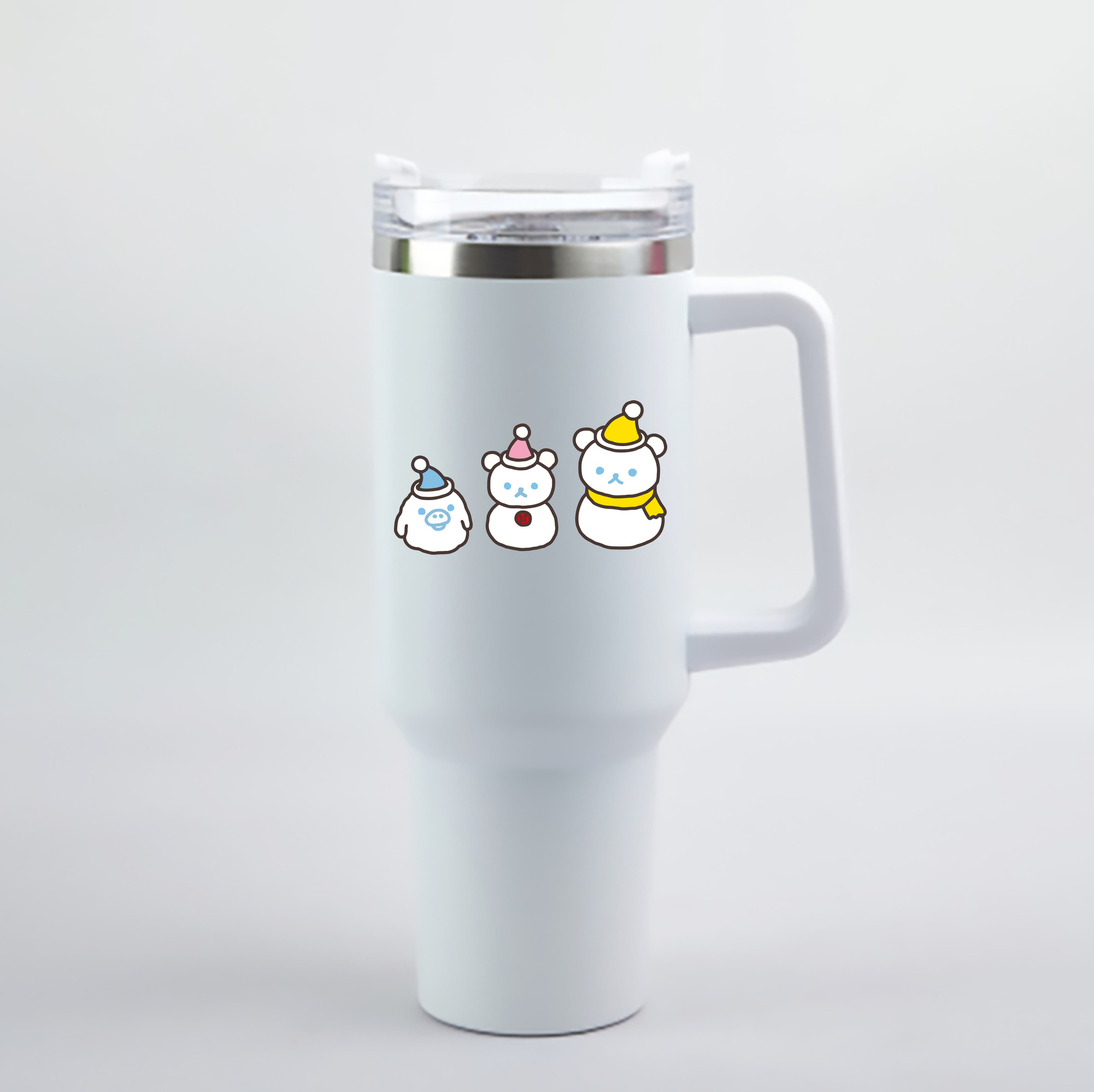（画像用） リラックマ リラックマ キイロイトリ Rilakkuma Korilakkuma Kiiroitori 1200mL車用タンブラー - クリスタルステッカー（プラスチックストロー付き）