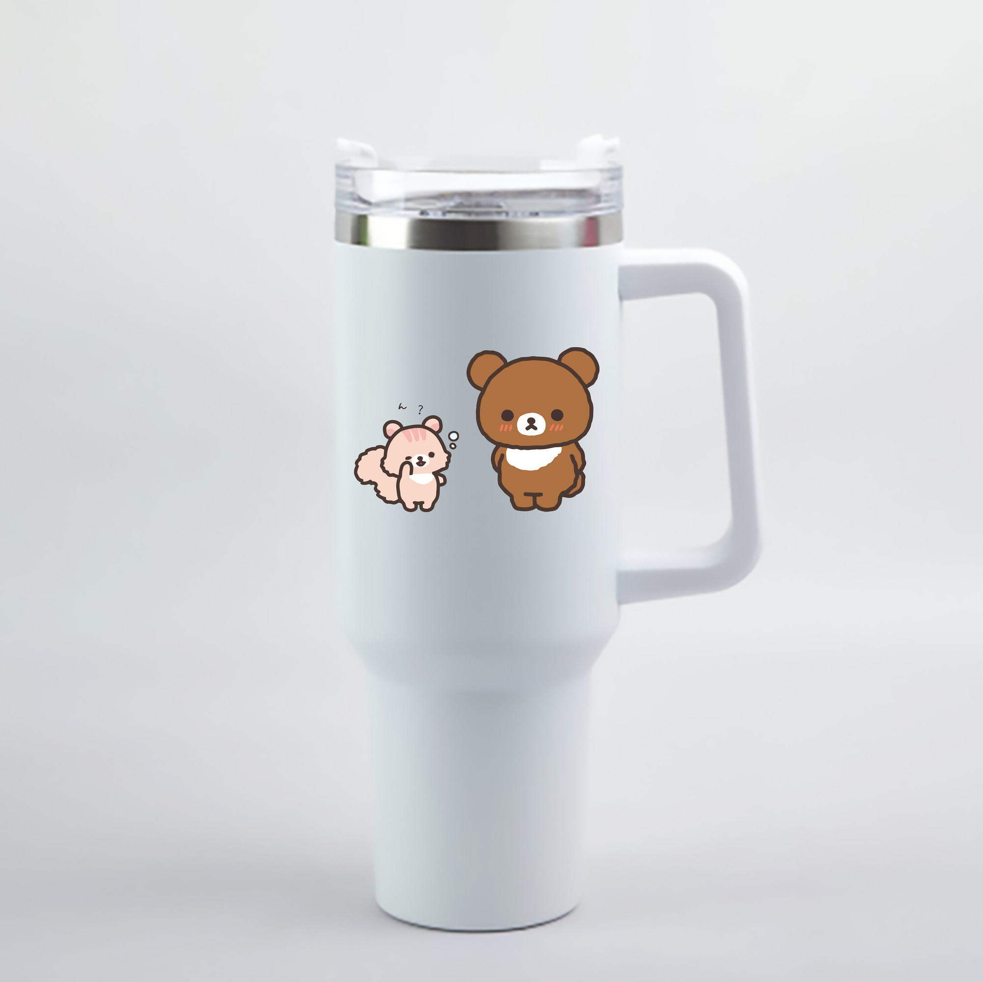 （画像用） リラックマ リラックマ キイロイトリ Rilakkuma Korilakkuma Kiiroitori 1200mL車用タンブラー - クリスタルステッカー（プラスチックストロー付き）