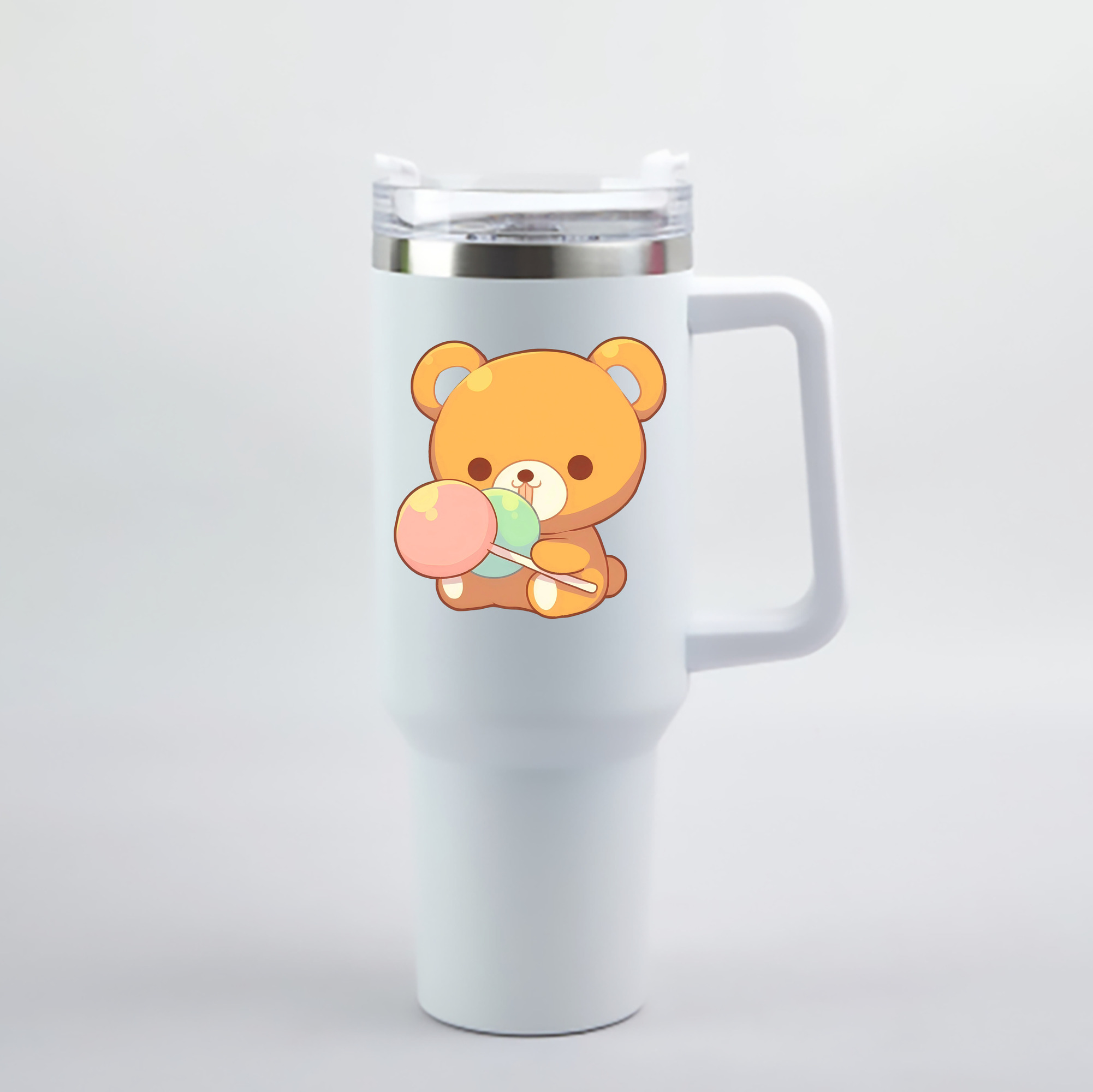 （画像用） リラックマ リラックマ キイロイトリ Rilakkuma Korilakkuma Kiiroitori 1200mL車用タンブラー - クリスタルステッカー（プラスチックストロー付き）