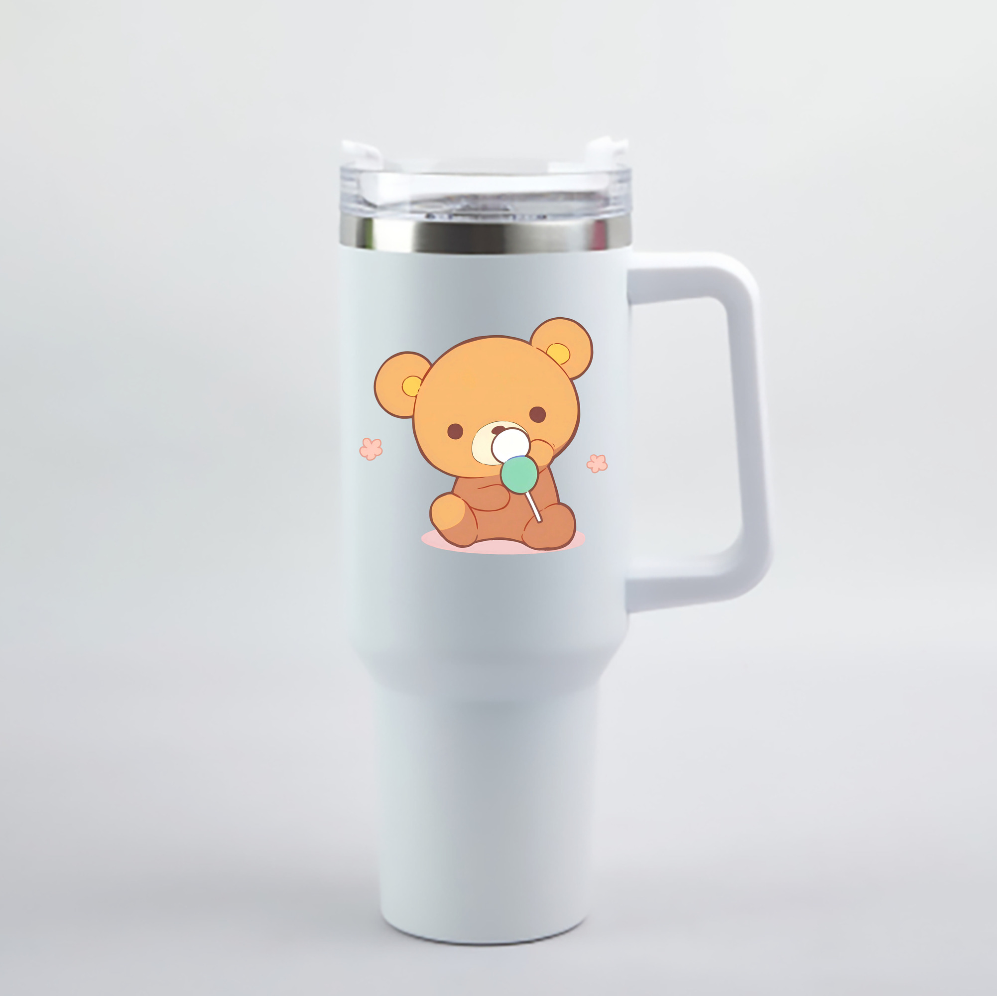 （画像用） リラックマ リラックマ キイロイトリ Rilakkuma Korilakkuma Kiiroitori 1200mL車用タンブラー - クリスタルステッカー（プラスチックストロー付き）
