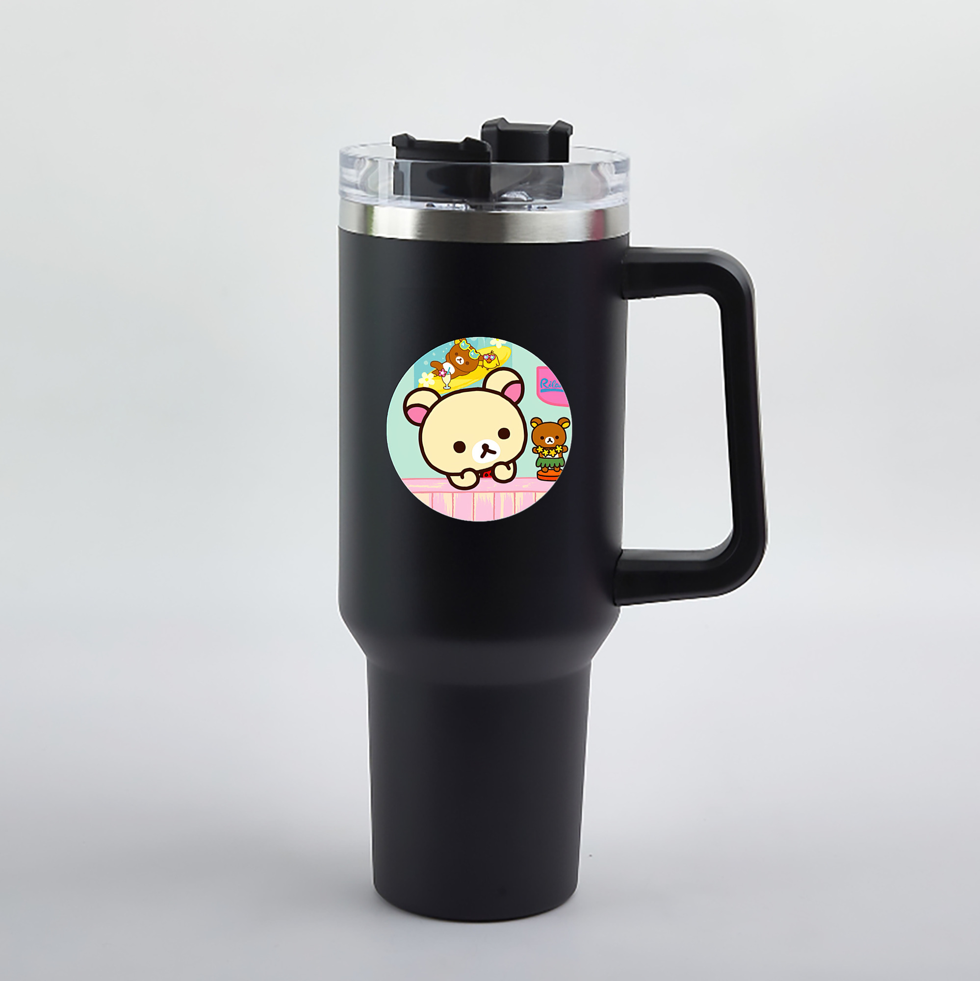 （画像用） リラックマ リラックマ キイロイトリ Rilakkuma Korilakkuma Kiiroitori 1200mL車用タンブラー（カラープリント）