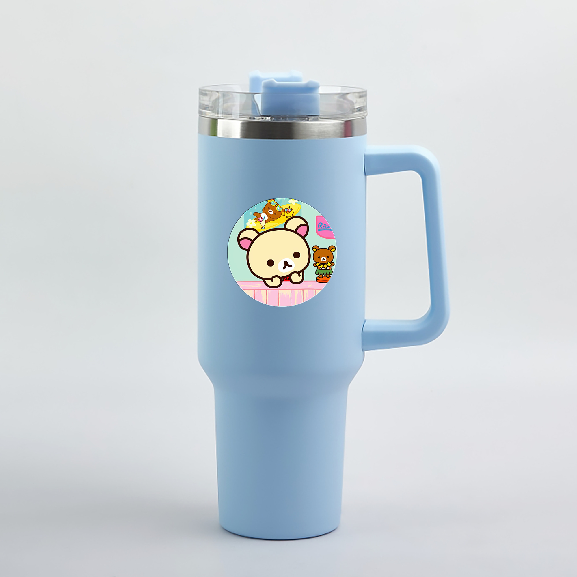 （画像用） リラックマ リラックマ キイロイトリ Rilakkuma Korilakkuma Kiiroitori 1200mL車用タンブラー（カラープリント）