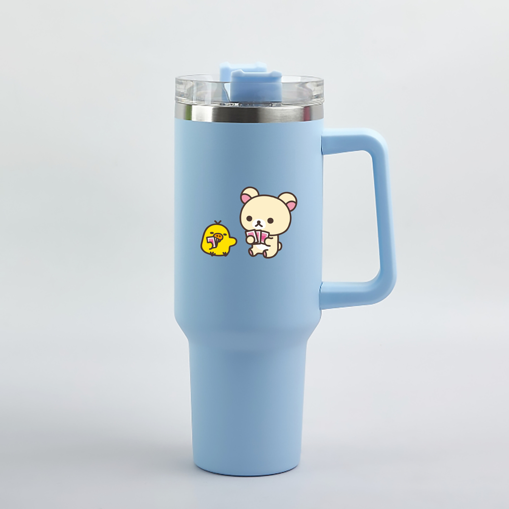 （画像用） リラックマ リラックマ キイロイトリ Rilakkuma Korilakkuma Kiiroitori 1200mL車用タンブラー（カラープリント）