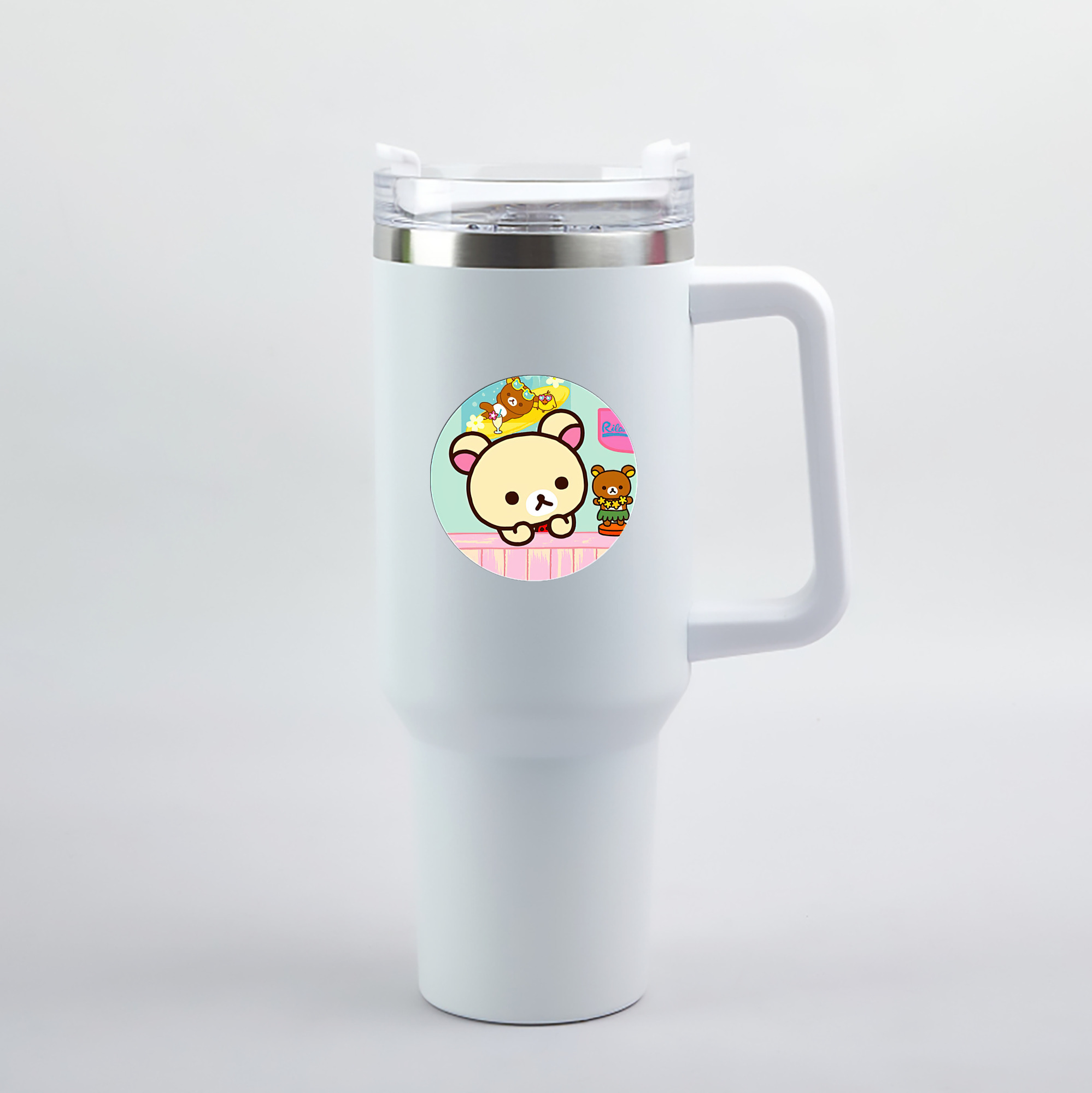 （画像用） リラックマ リラックマ キイロイトリ Rilakkuma Korilakkuma Kiiroitori 1200mL車用タンブラー（カラープリント）