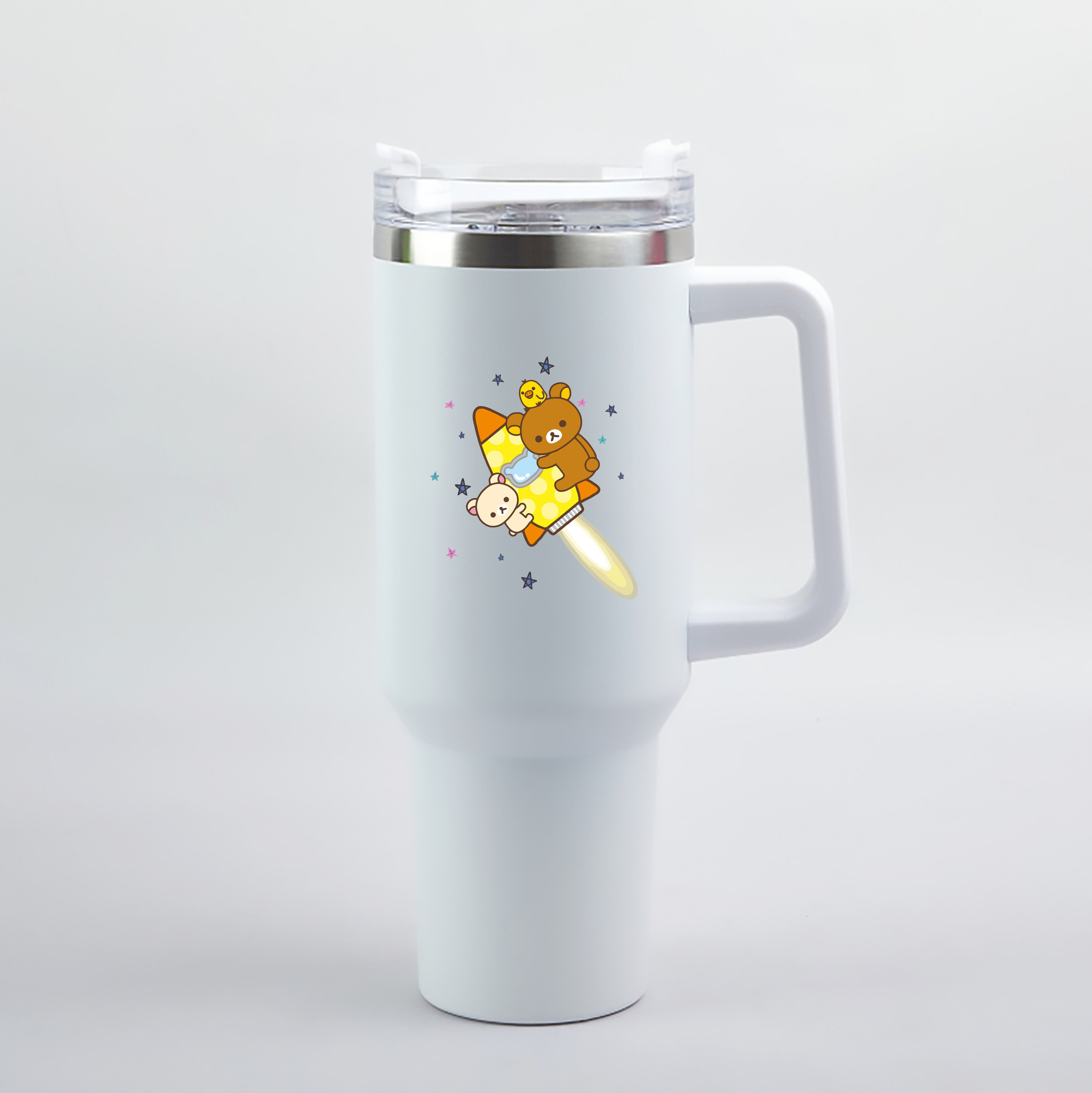 （画像用） リラックマ リラックマ キイロイトリ Rilakkuma Korilakkuma Kiiroitori 1200mL車用タンブラー（カラープリント）