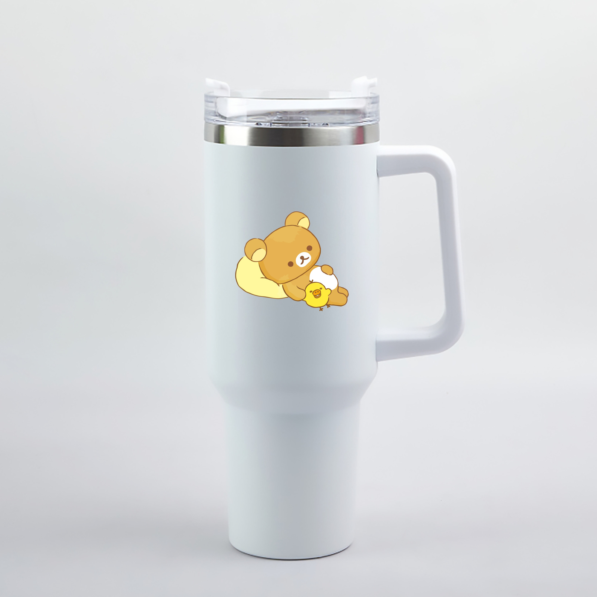 （画像用） リラックマ リラックマ キイロイトリ Rilakkuma Korilakkuma Kiiroitori 1200mL車用タンブラー（カラープリント）