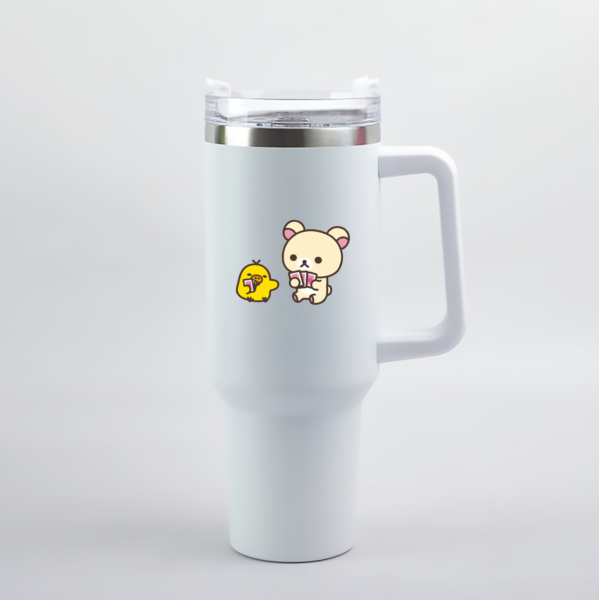 （画像用） リラックマ リラックマ キイロイトリ Rilakkuma Korilakkuma Kiiroitori 1200mL車用タンブラー（カラープリント）