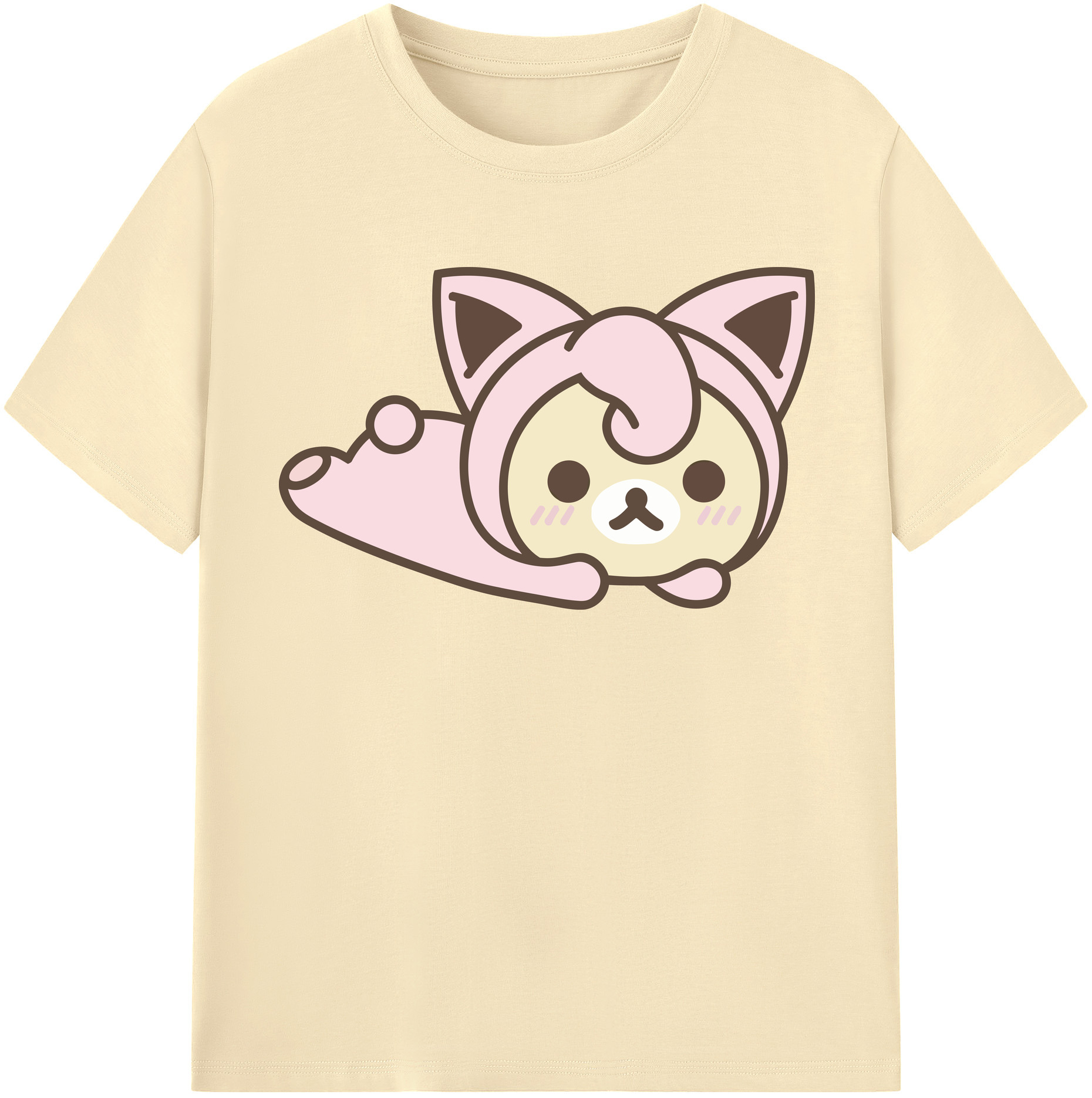 （画像用） リラックマ リラックマ キイロイトリ Rilakkuma Korilakkuma Kiiroitori 綿100％半袖Tシャツ（フロントプリント）