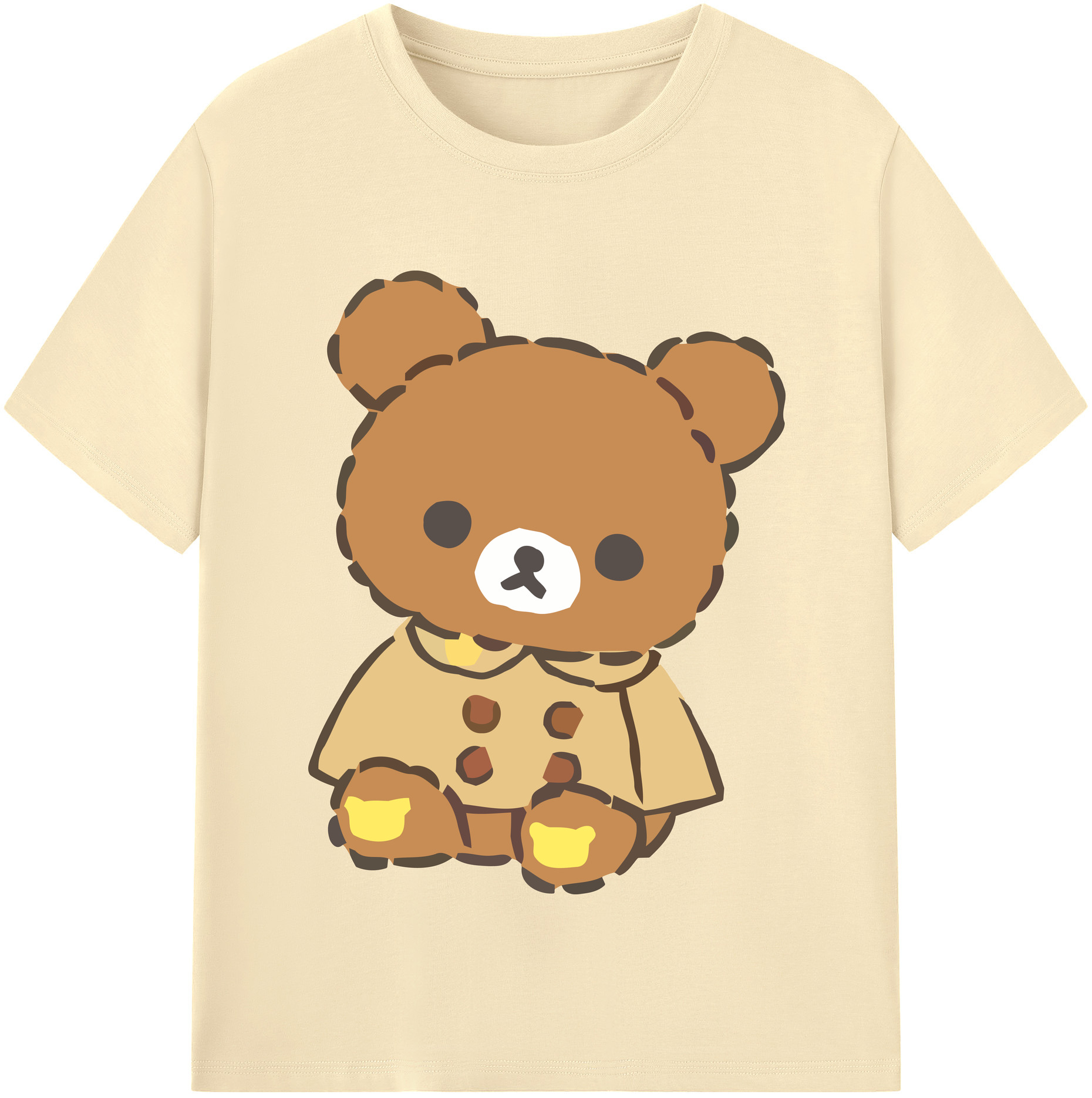 （画像用） リラックマ リラックマ キイロイトリ Rilakkuma Korilakkuma Kiiroitori 綿100％半袖Tシャツ（フロントプリント）