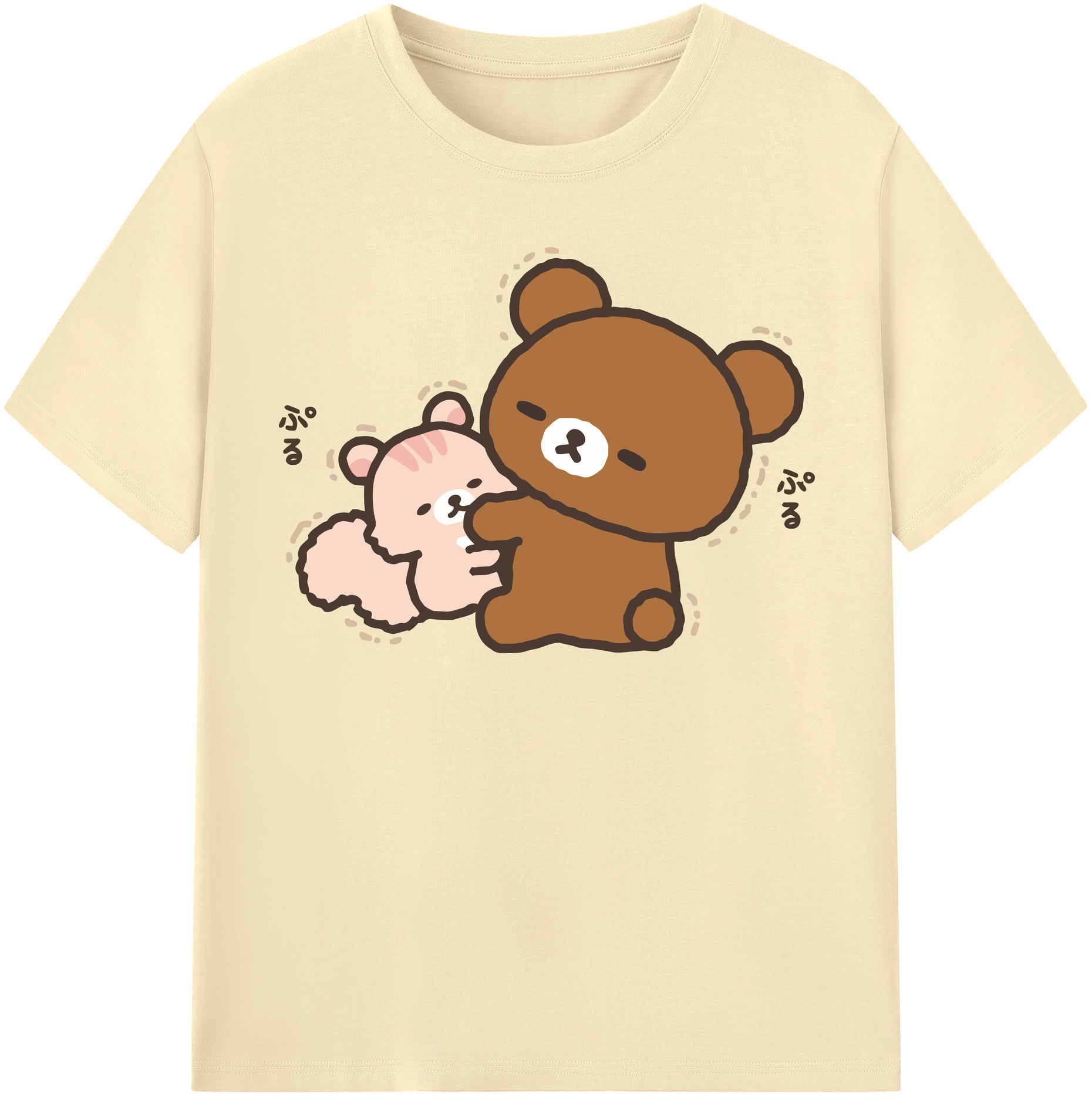 （画像用） リラックマ リラックマ キイロイトリ Rilakkuma Korilakkuma Kiiroitori 綿100％半袖Tシャツ（フロントプリント）
