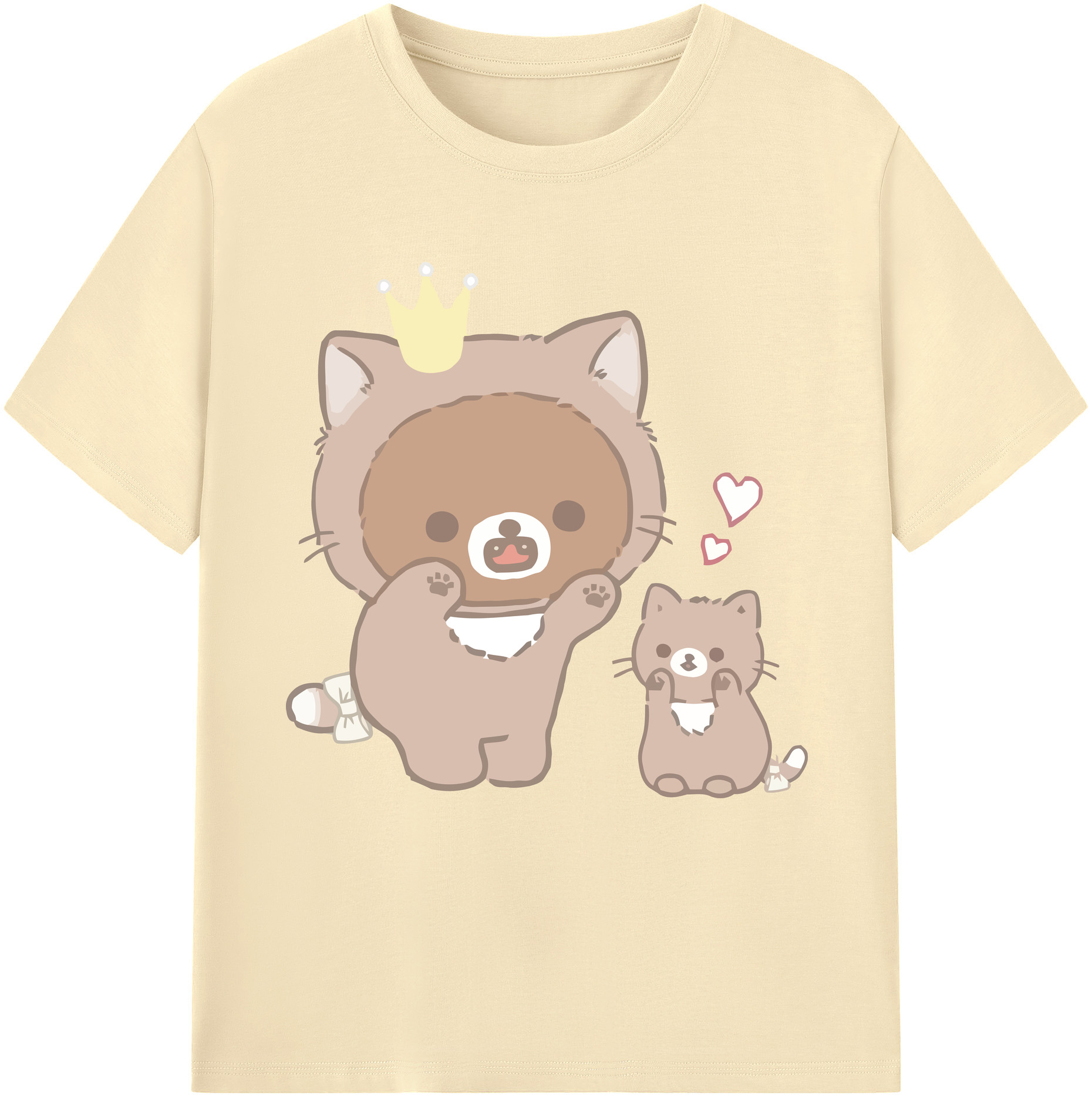 （画像用） リラックマ リラックマ キイロイトリ Rilakkuma Korilakkuma Kiiroitori 綿100％半袖Tシャツ（フロントプリント）