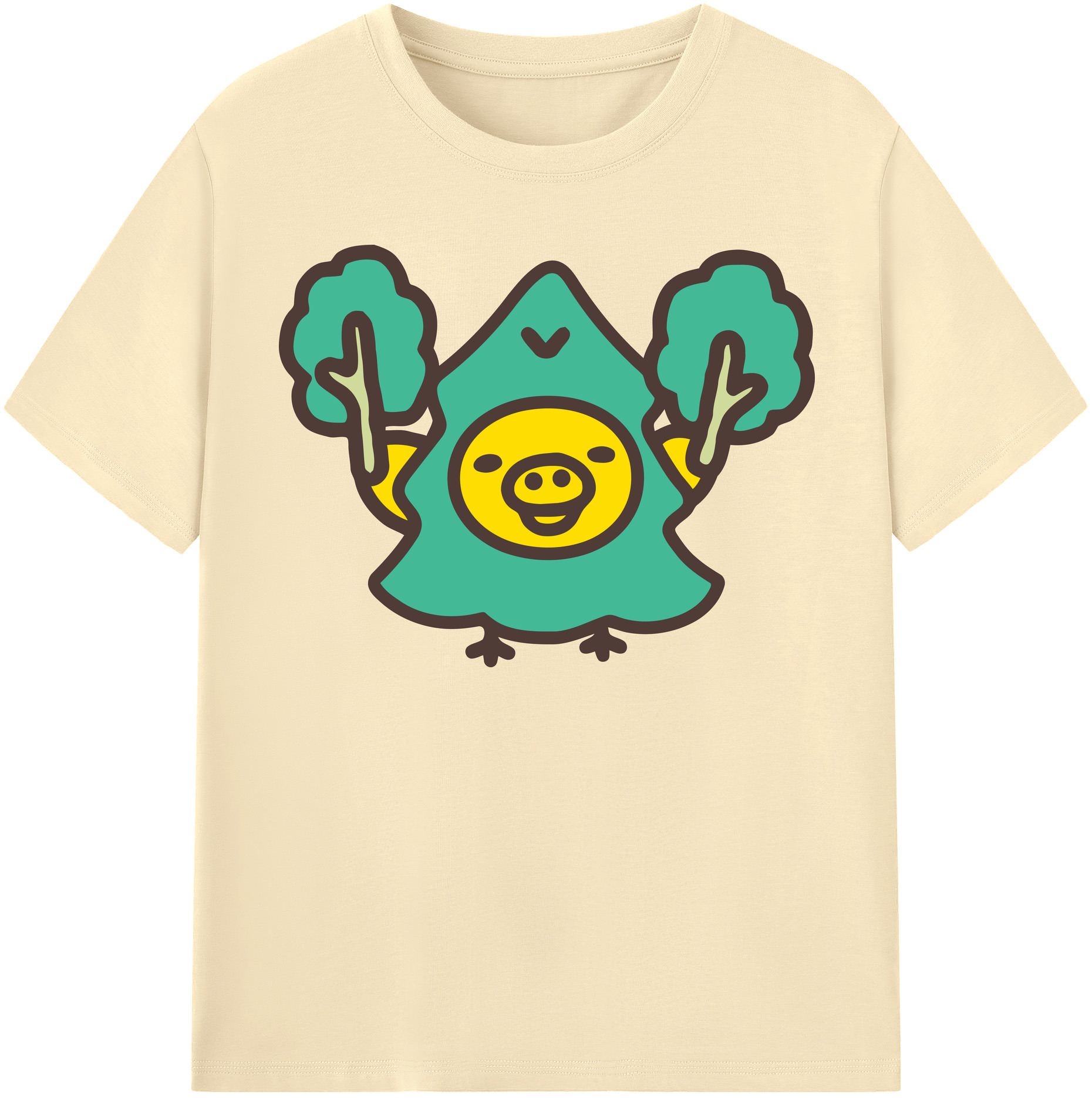 （画像用） リラックマ リラックマ キイロイトリ Rilakkuma Korilakkuma Kiiroitori 綿100％半袖Tシャツ（フロントプリント）