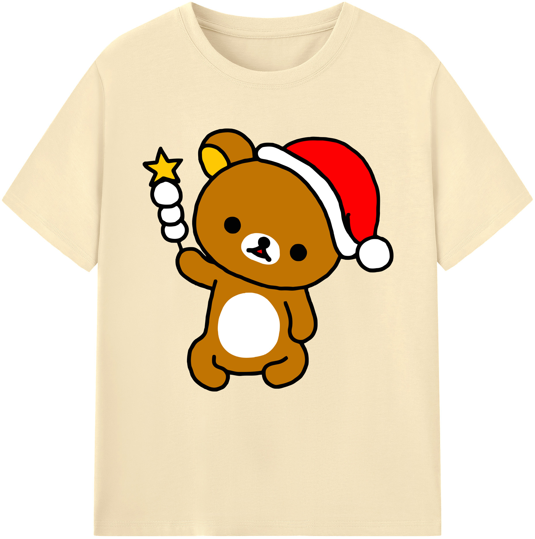 （画像用） リラックマ リラックマ キイロイトリ Rilakkuma Korilakkuma Kiiroitori 綿100％半袖Tシャツ（フロントプリント）