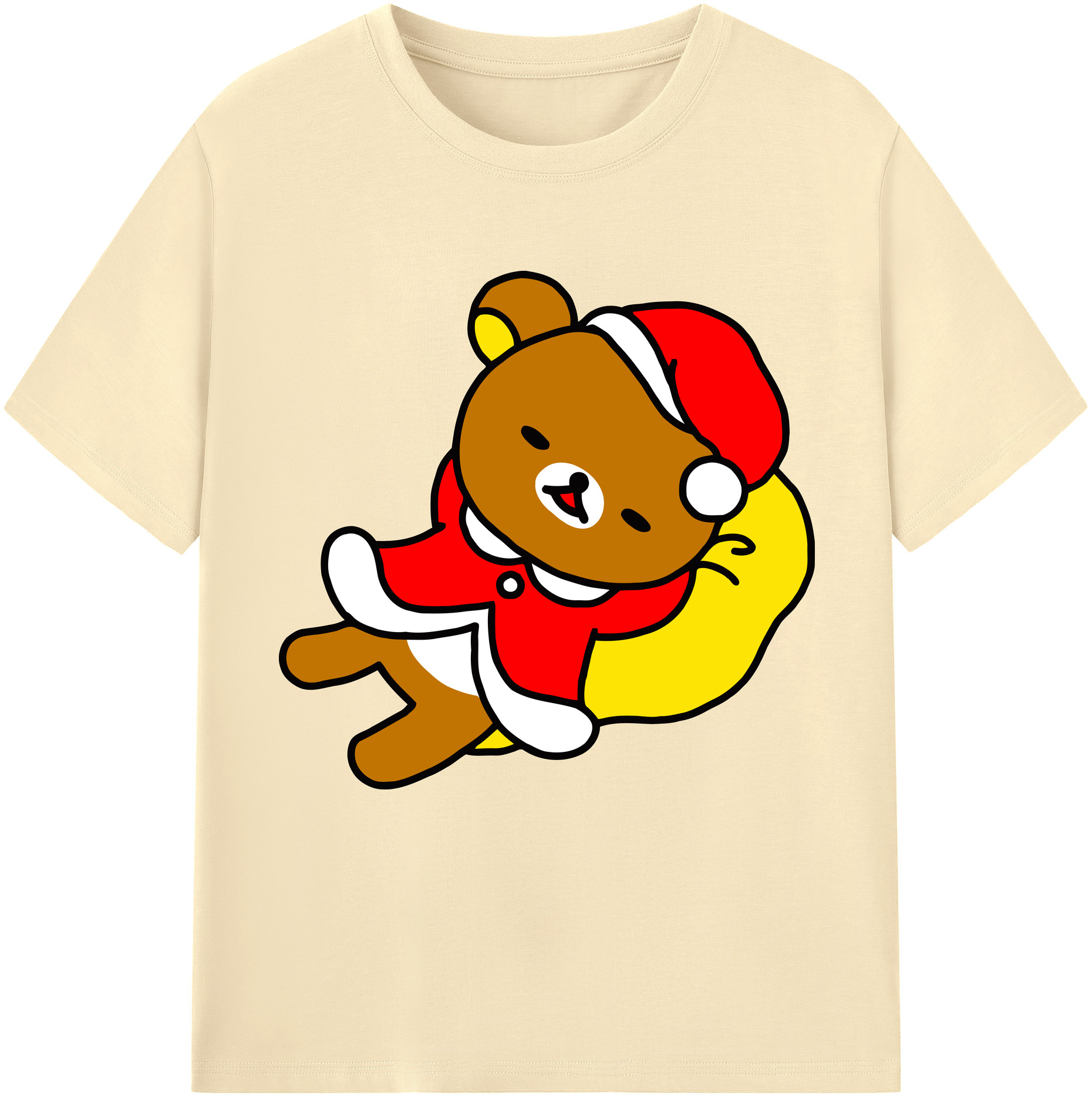 （画像用） リラックマ リラックマ キイロイトリ Rilakkuma Korilakkuma Kiiroitori 綿100％半袖Tシャツ（フロントプリント）