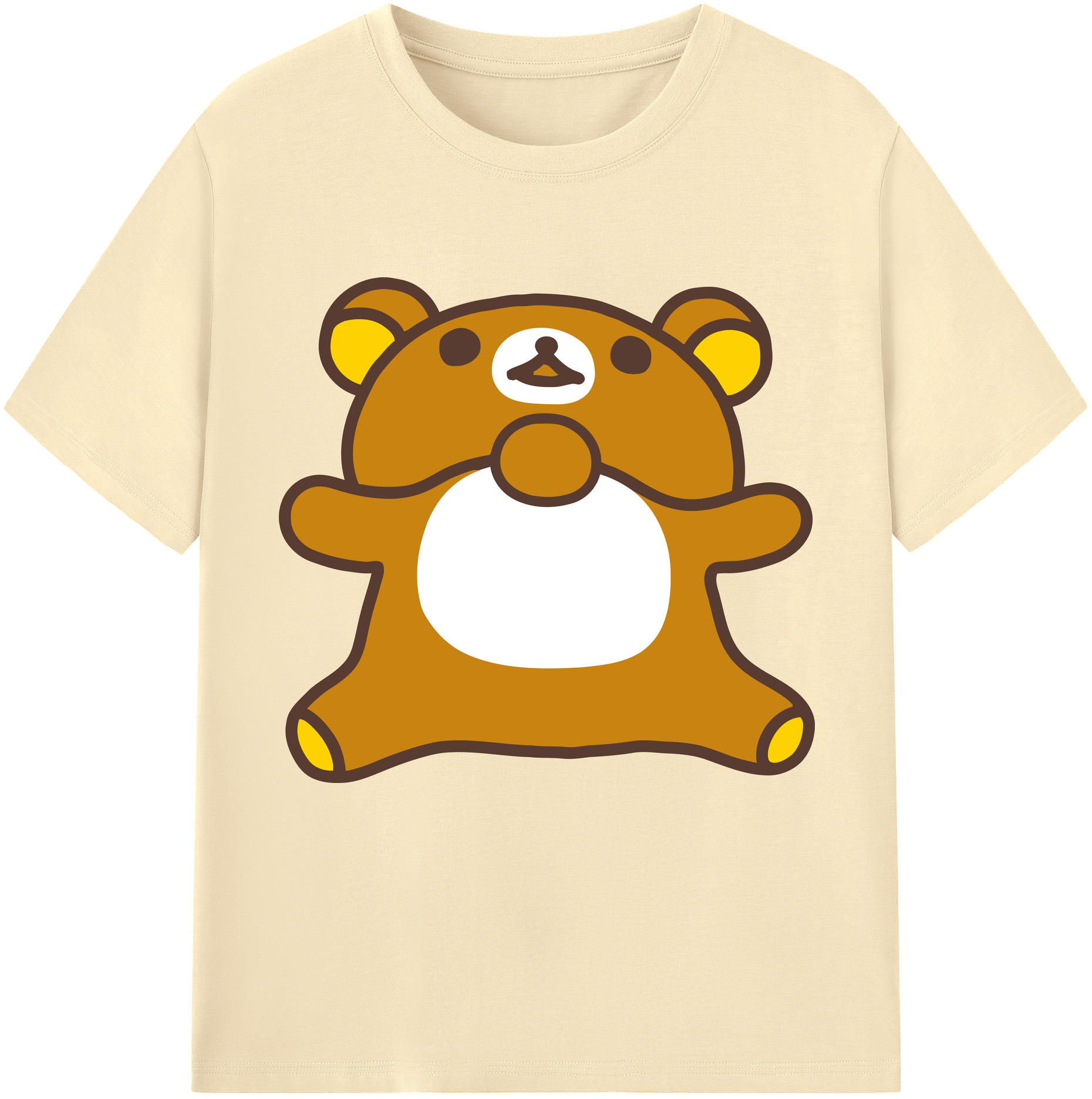 （画像用） リラックマ リラックマ キイロイトリ Rilakkuma Korilakkuma Kiiroitori 綿100％半袖Tシャツ（フロントプリント）