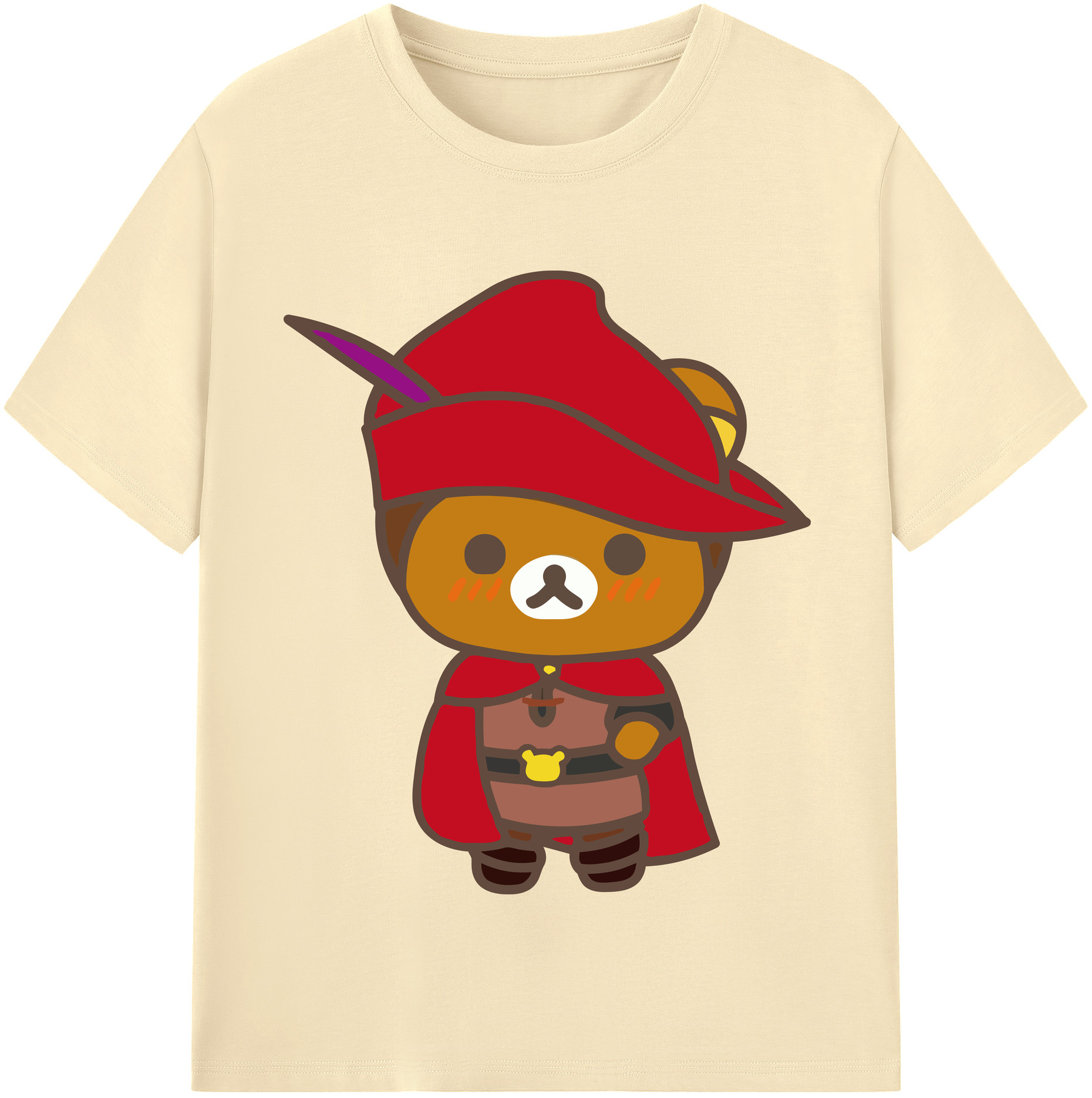 （画像用） リラックマ リラックマ キイロイトリ Rilakkuma Korilakkuma Kiiroitori 綿100％半袖Tシャツ（フロントプリント）