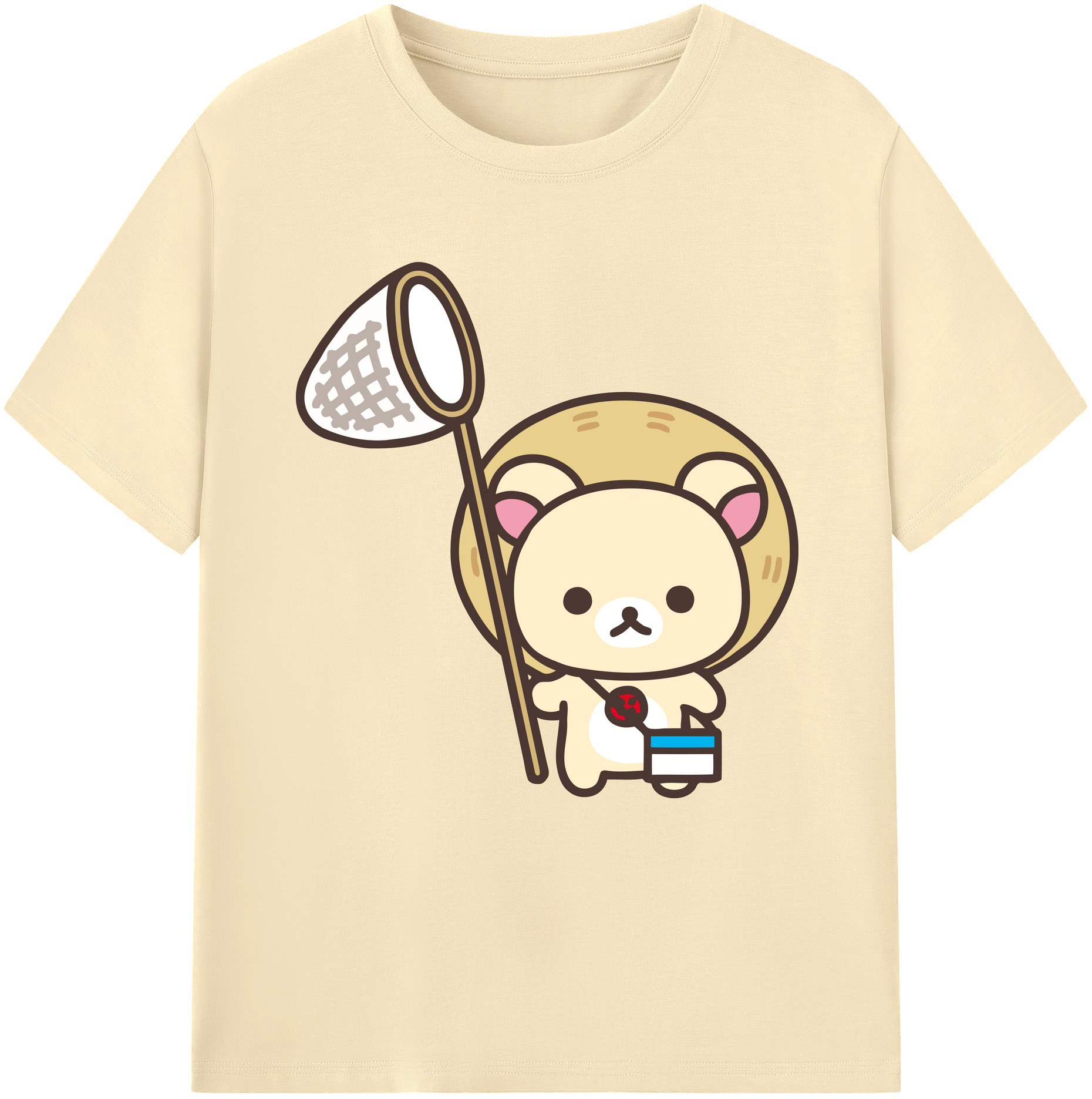 （画像用） リラックマ リラックマ キイロイトリ Rilakkuma Korilakkuma Kiiroitori 綿100％半袖Tシャツ（フロントプリント）