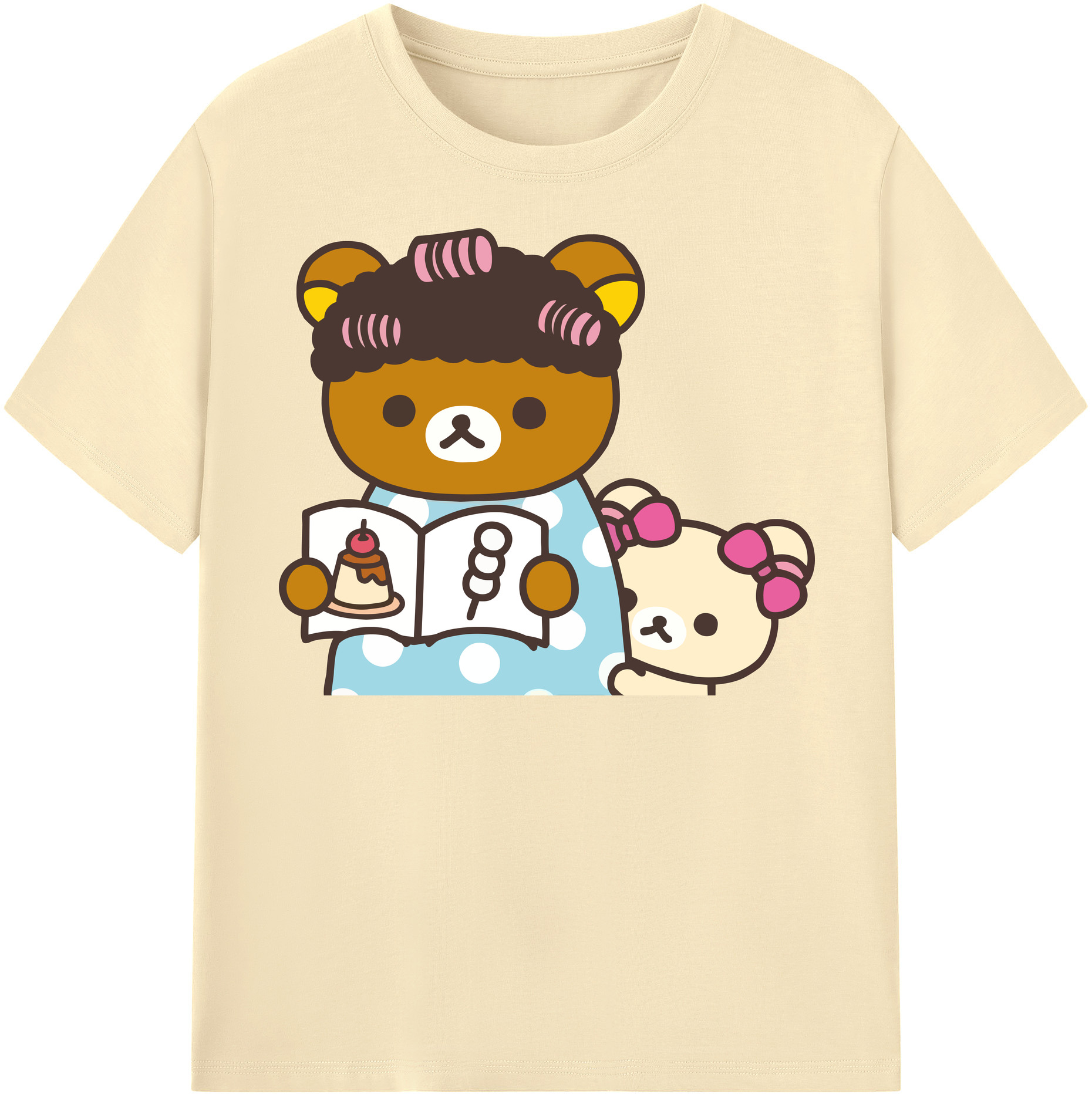 （画像用） リラックマ リラックマ キイロイトリ Rilakkuma Korilakkuma Kiiroitori 綿100％半袖Tシャツ（フロントプリント）