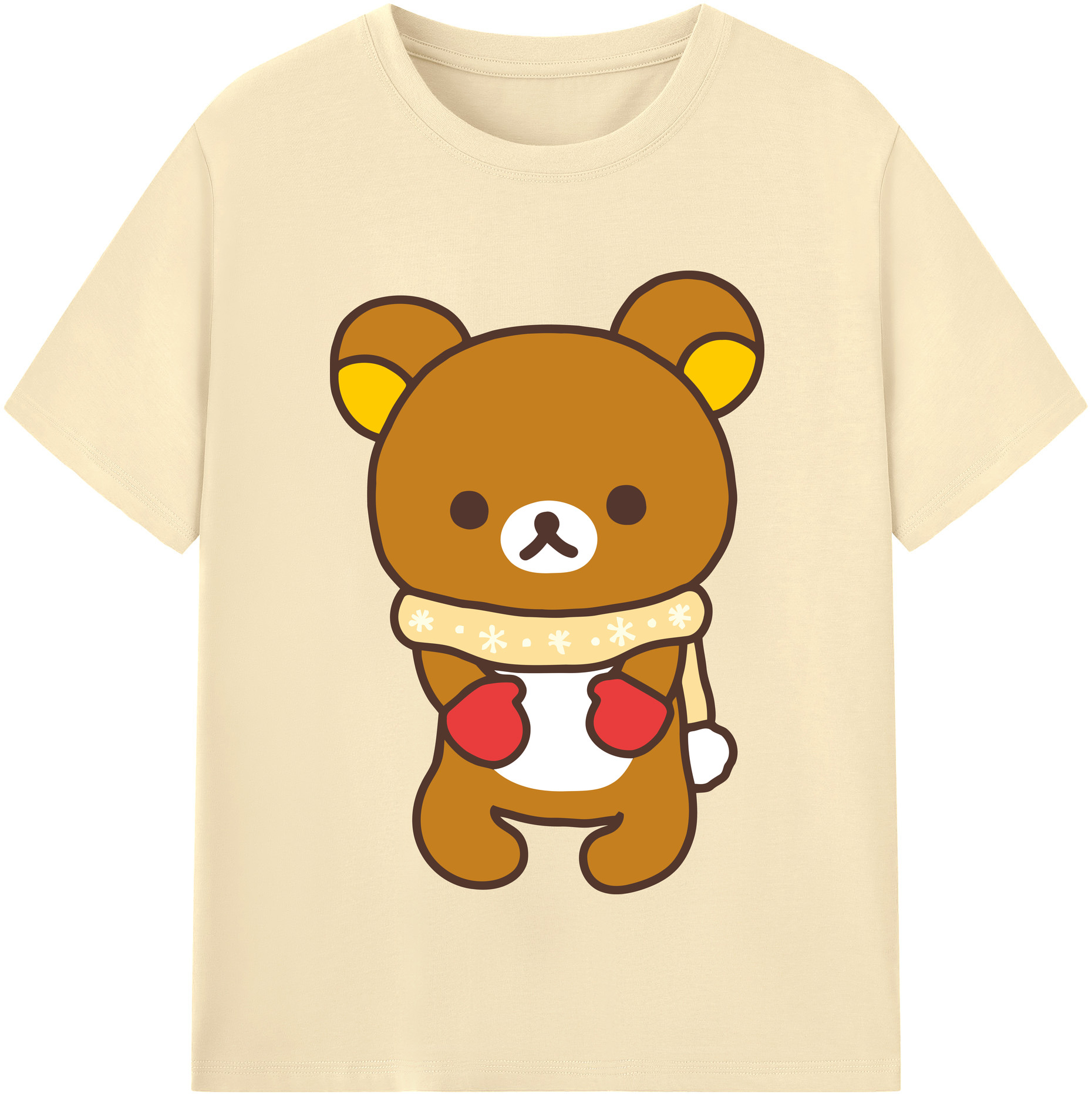 （画像用） リラックマ リラックマ キイロイトリ Rilakkuma Korilakkuma Kiiroitori 綿100％半袖Tシャツ（フロントプリント）