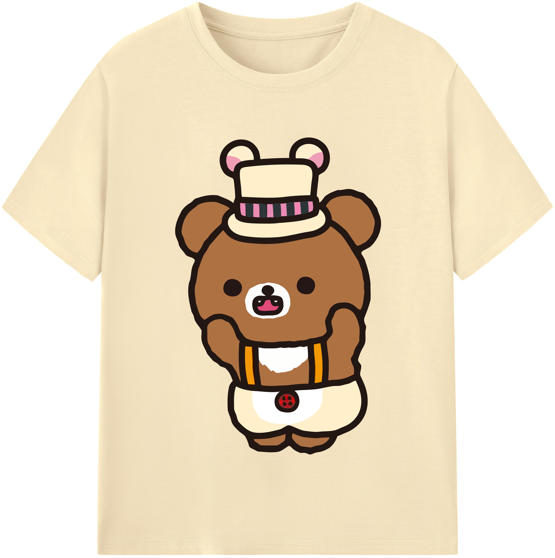（画像用） リラックマ リラックマ キイロイトリ Rilakkuma Korilakkuma Kiiroitori 綿100％半袖Tシャツ（フロントプリント）