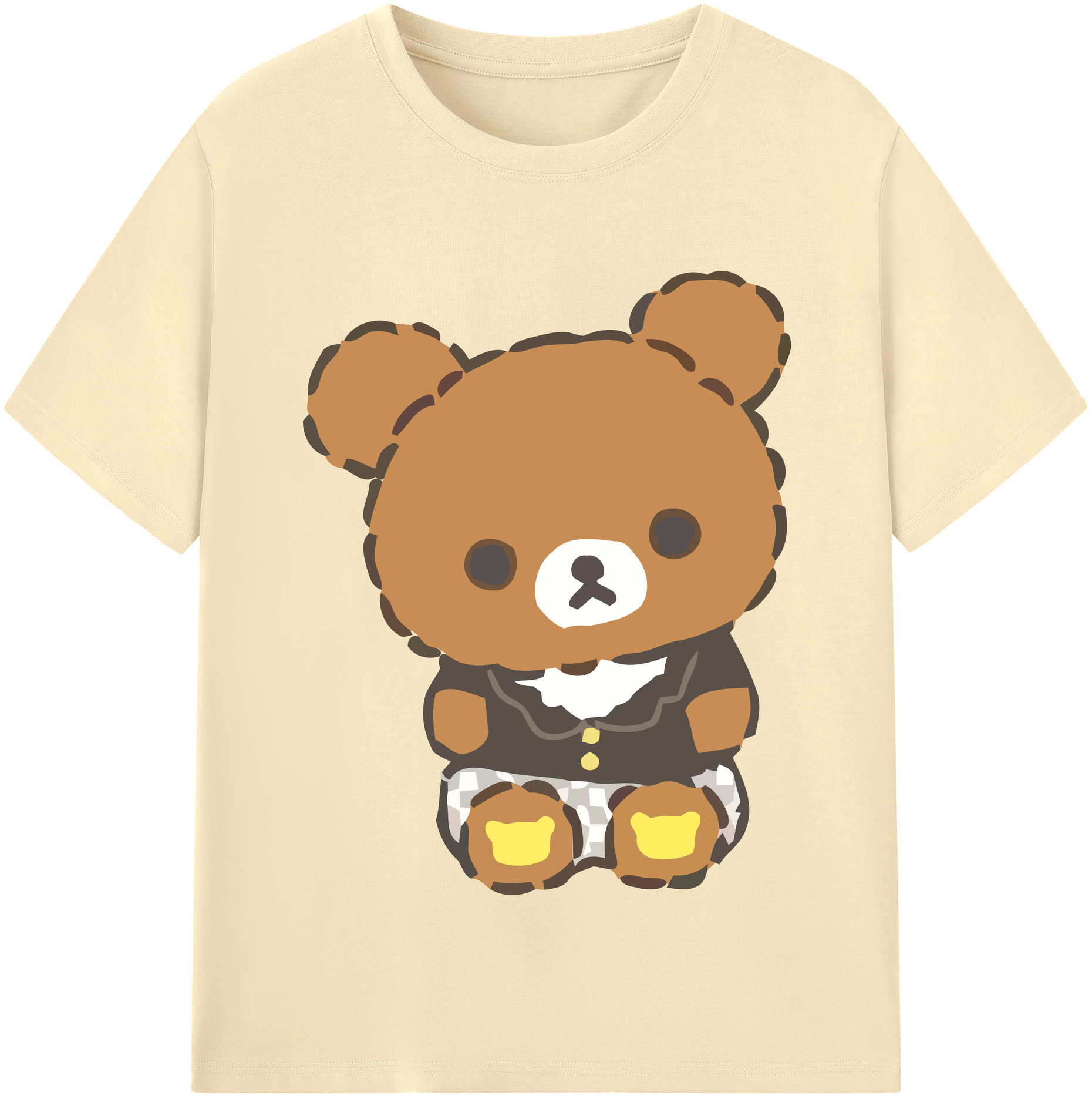 （画像用） リラックマ リラックマ キイロイトリ Rilakkuma Korilakkuma Kiiroitori 綿100％半袖Tシャツ（フロントプリント）