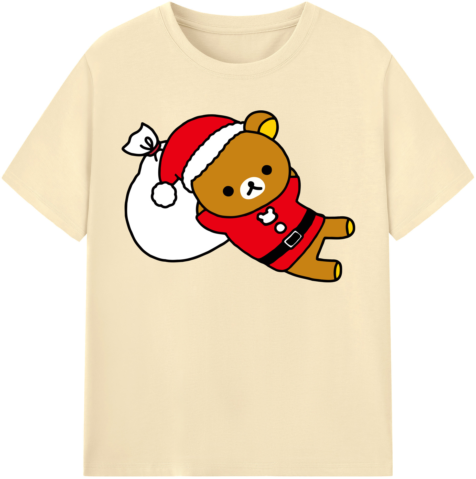 （画像用） リラックマ リラックマ キイロイトリ Rilakkuma Korilakkuma Kiiroitori 綿100％半袖Tシャツ（フロントプリント）