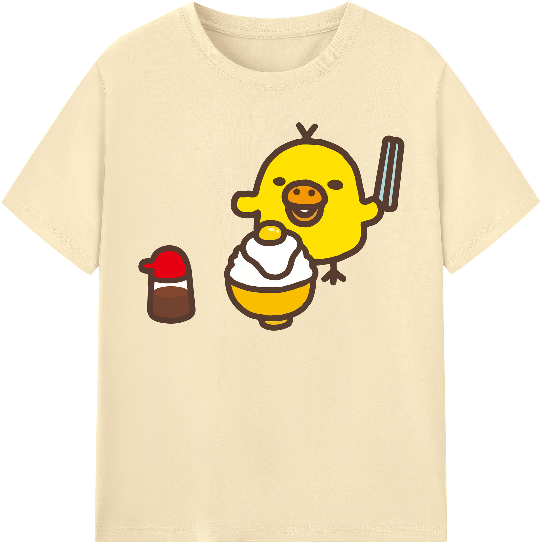 （画像用） リラックマ リラックマ キイロイトリ Rilakkuma Korilakkuma Kiiroitori 綿100％半袖Tシャツ（フロントプリント）