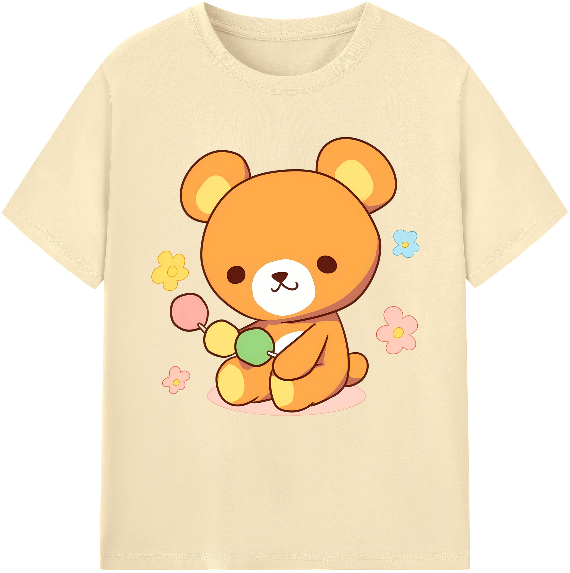 （画像用） リラックマ リラックマ キイロイトリ Rilakkuma Korilakkuma Kiiroitori 綿100％半袖Tシャツ（フロントプリント）