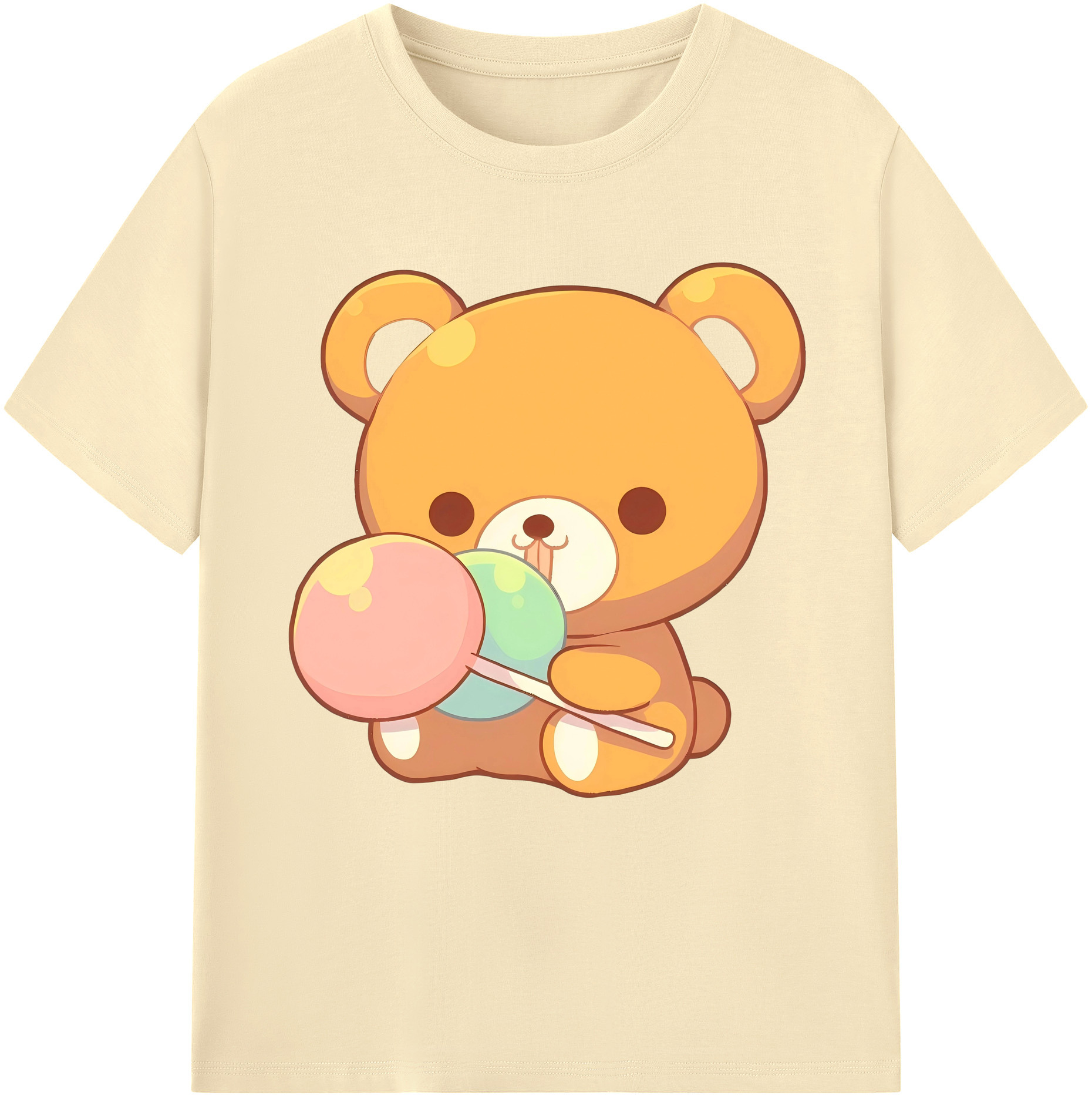 （画像用） リラックマ リラックマ キイロイトリ Rilakkuma Korilakkuma Kiiroitori 綿100％半袖Tシャツ（フロントプリント）