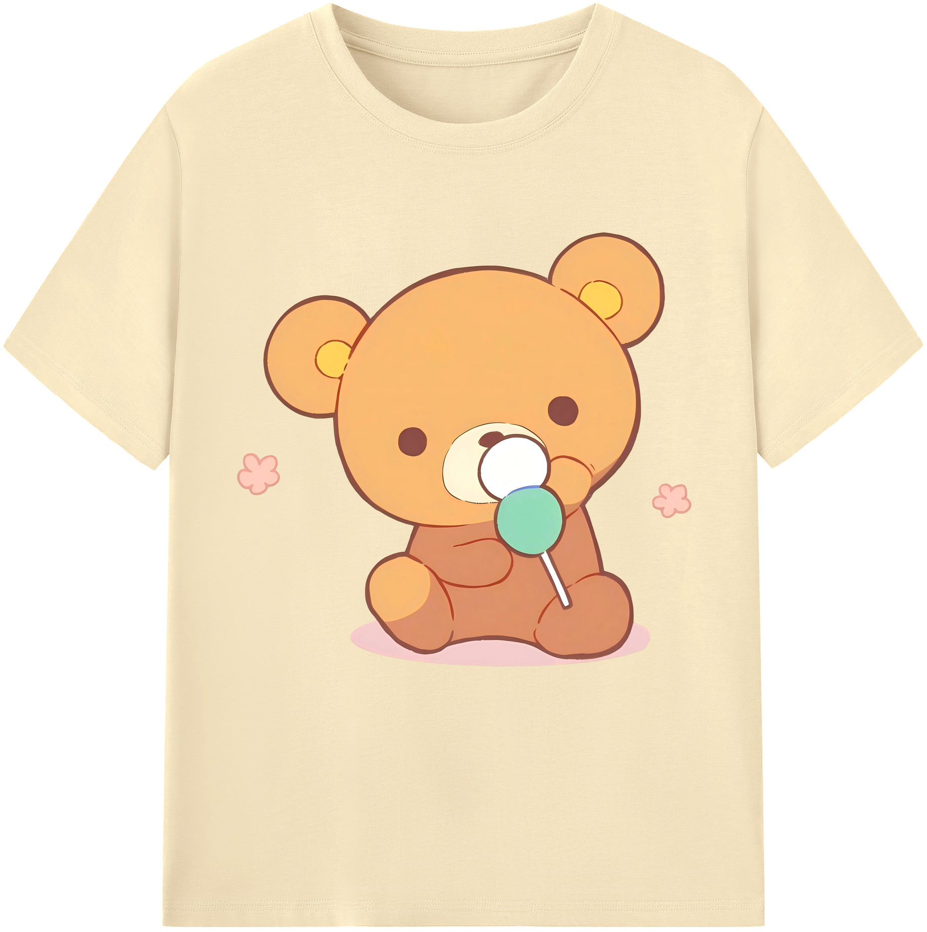 （画像用） リラックマ リラックマ キイロイトリ Rilakkuma Korilakkuma Kiiroitori 綿100％半袖Tシャツ（フロントプリント）