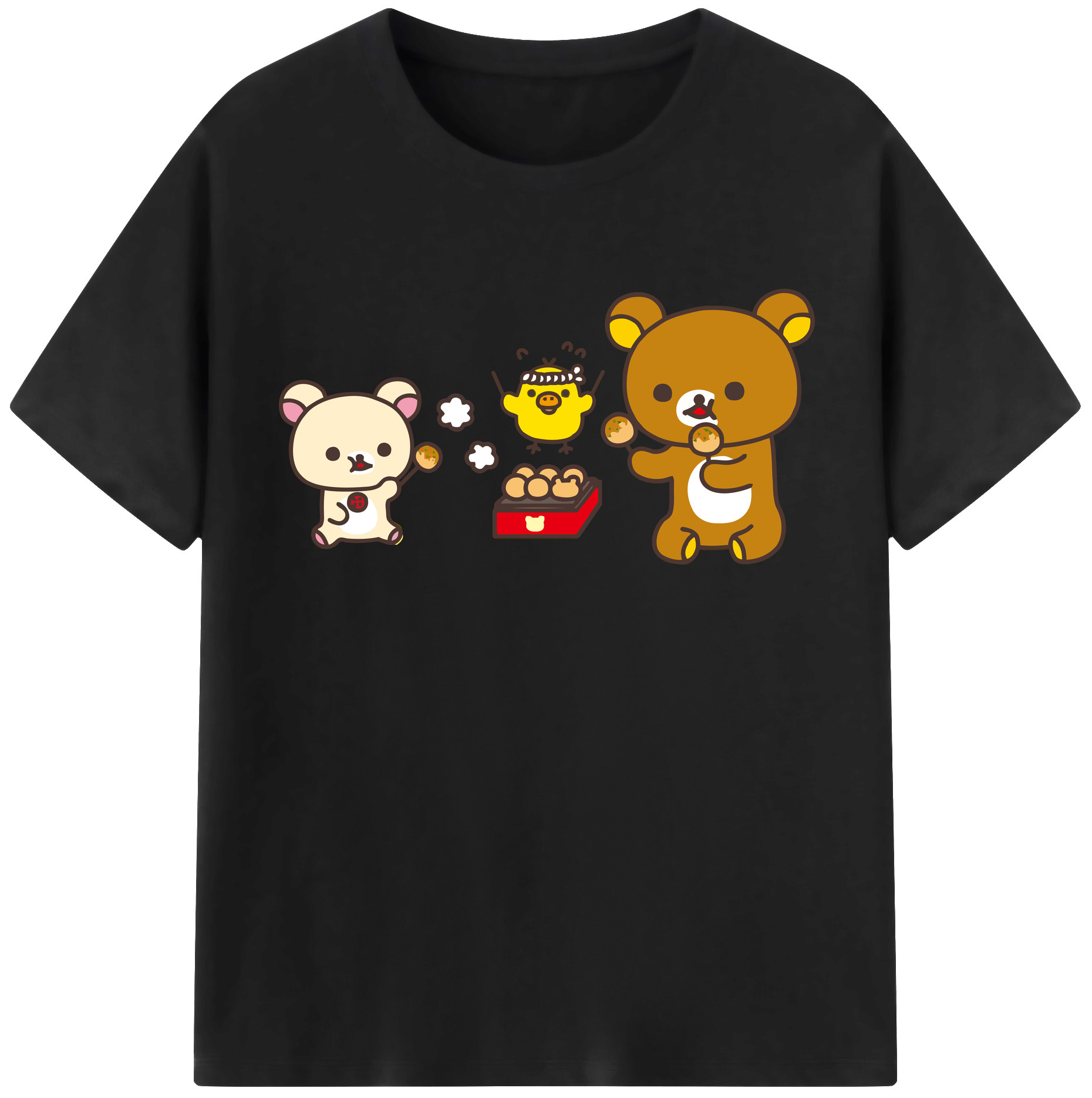 （画像用） リラックマ リラックマ キイロイトリ Rilakkuma Korilakkuma Kiiroitori 綿100％半袖Tシャツ（フロントプリント）
