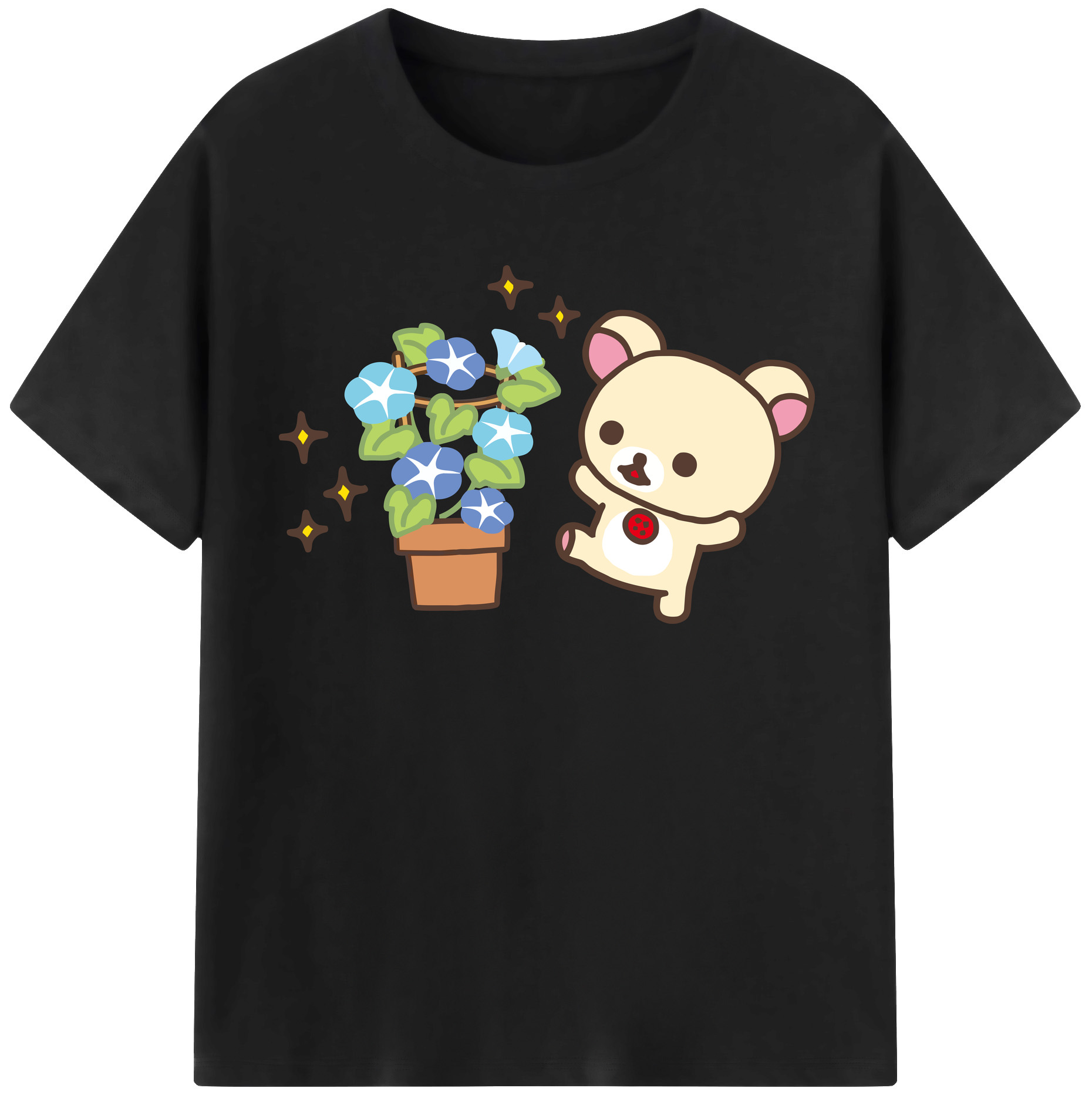 （画像用） リラックマ リラックマ キイロイトリ Rilakkuma Korilakkuma Kiiroitori 綿100％半袖Tシャツ（フロントプリント）