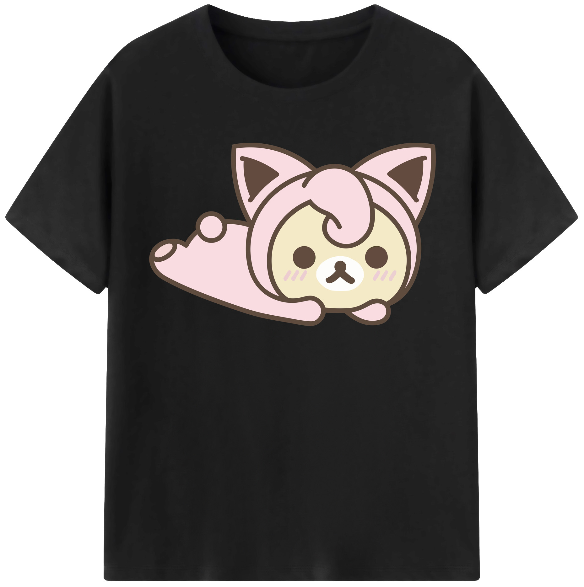（画像用） リラックマ リラックマ キイロイトリ Rilakkuma Korilakkuma Kiiroitori 綿100％半袖Tシャツ（フロントプリント）