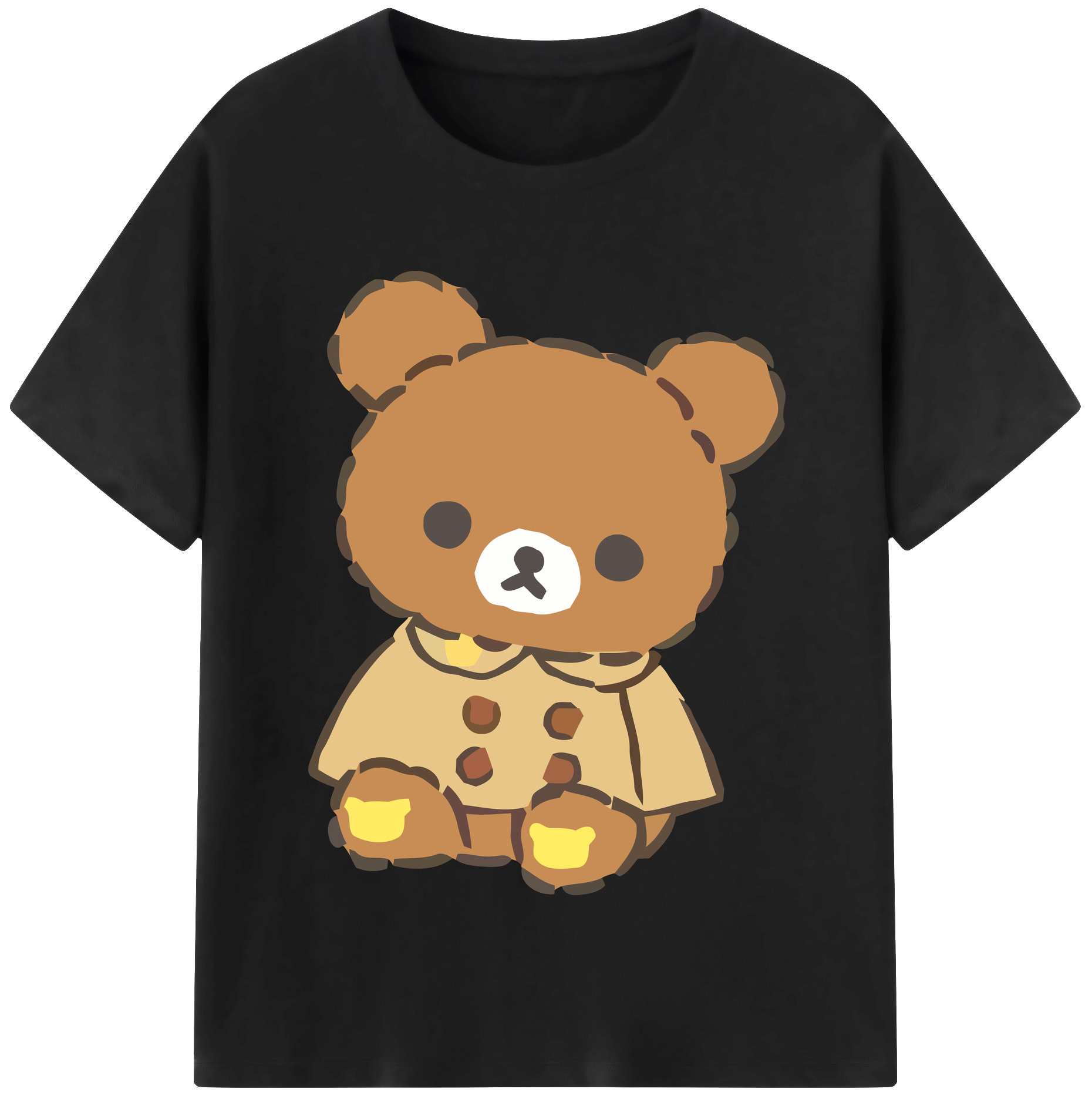 （画像用） リラックマ リラックマ キイロイトリ Rilakkuma Korilakkuma Kiiroitori 綿100％半袖Tシャツ（フロントプリント）