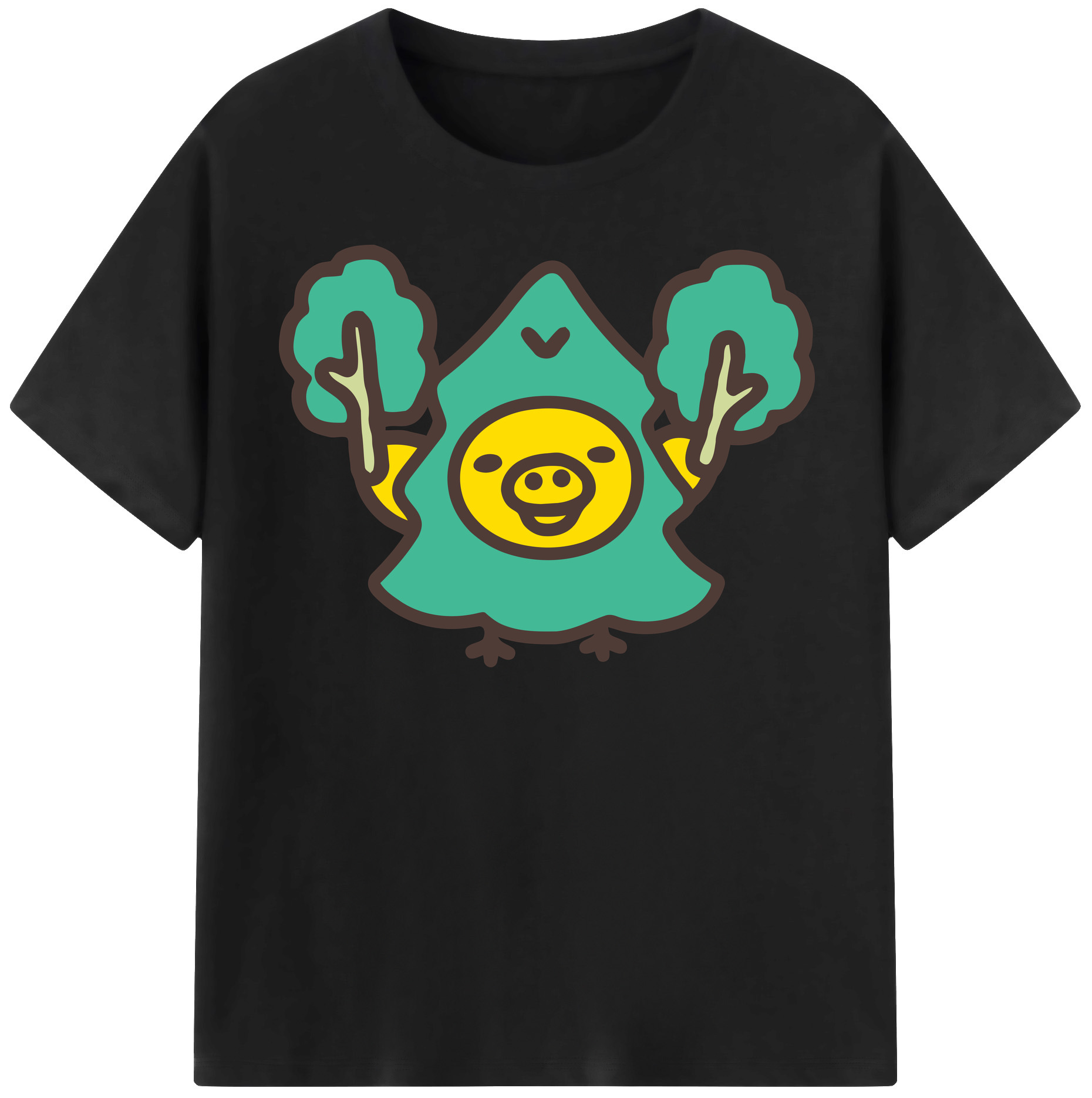 （画像用） リラックマ リラックマ キイロイトリ Rilakkuma Korilakkuma Kiiroitori 綿100％半袖Tシャツ（フロントプリント）