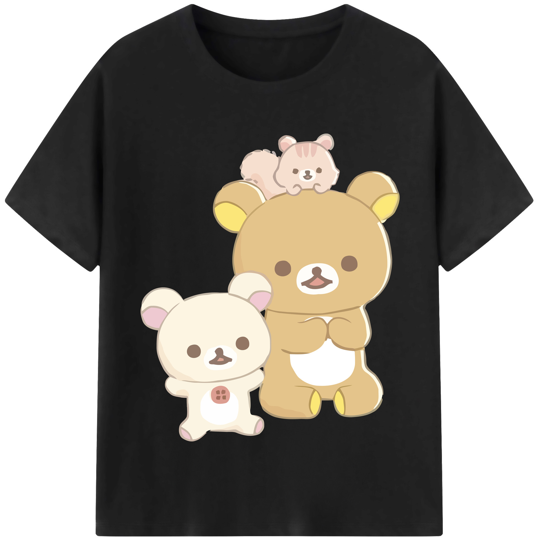 （画像用） リラックマ リラックマ キイロイトリ Rilakkuma Korilakkuma Kiiroitori 綿100％半袖Tシャツ（フロントプリント）