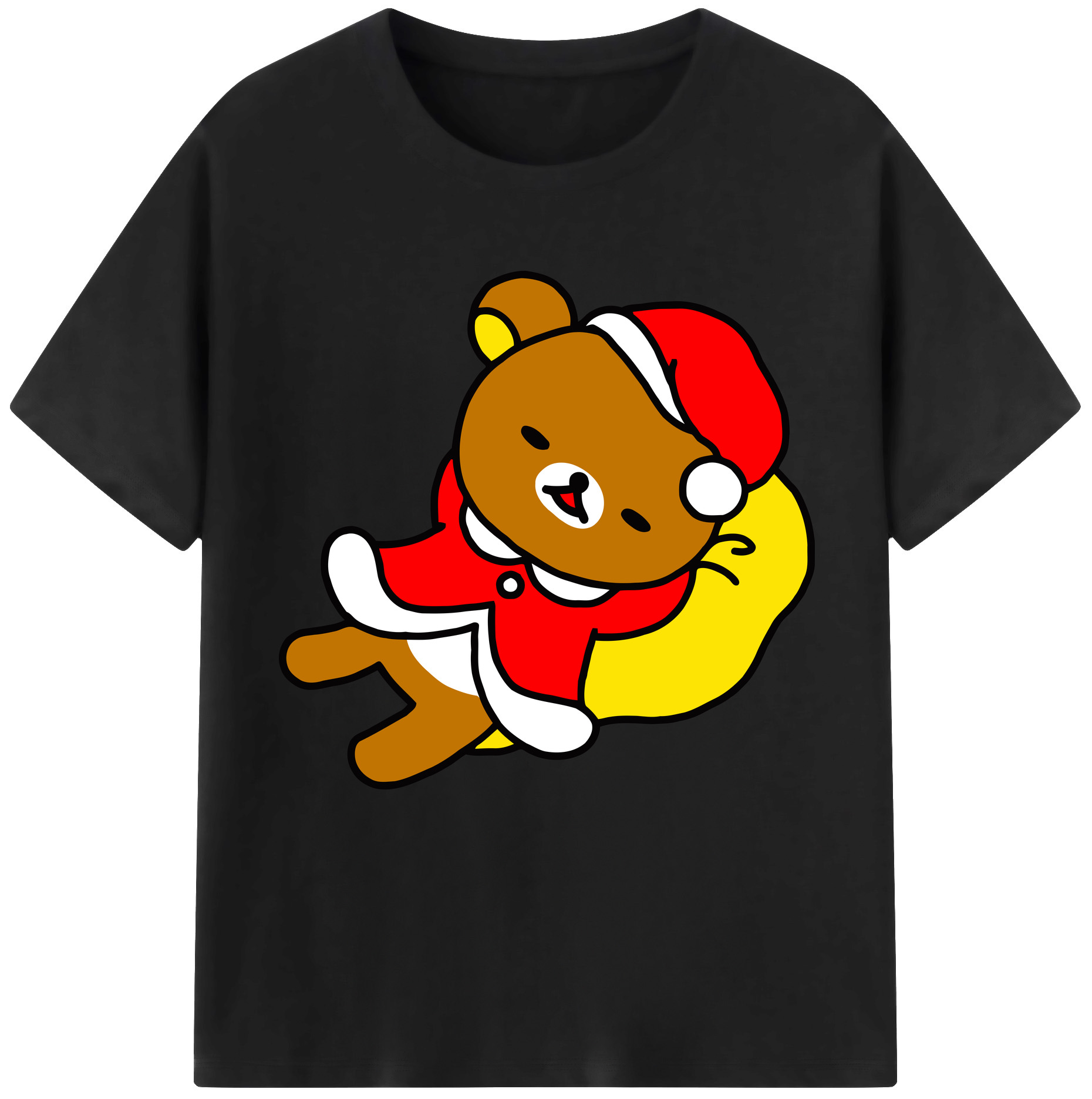 （画像用） リラックマ リラックマ キイロイトリ Rilakkuma Korilakkuma Kiiroitori 綿100％半袖Tシャツ（フロントプリント）