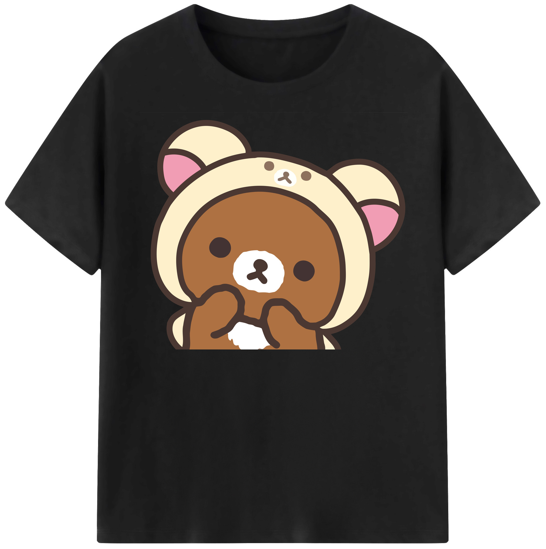 （画像用） リラックマ リラックマ キイロイトリ Rilakkuma Korilakkuma Kiiroitori 綿100％半袖Tシャツ（フロントプリント）