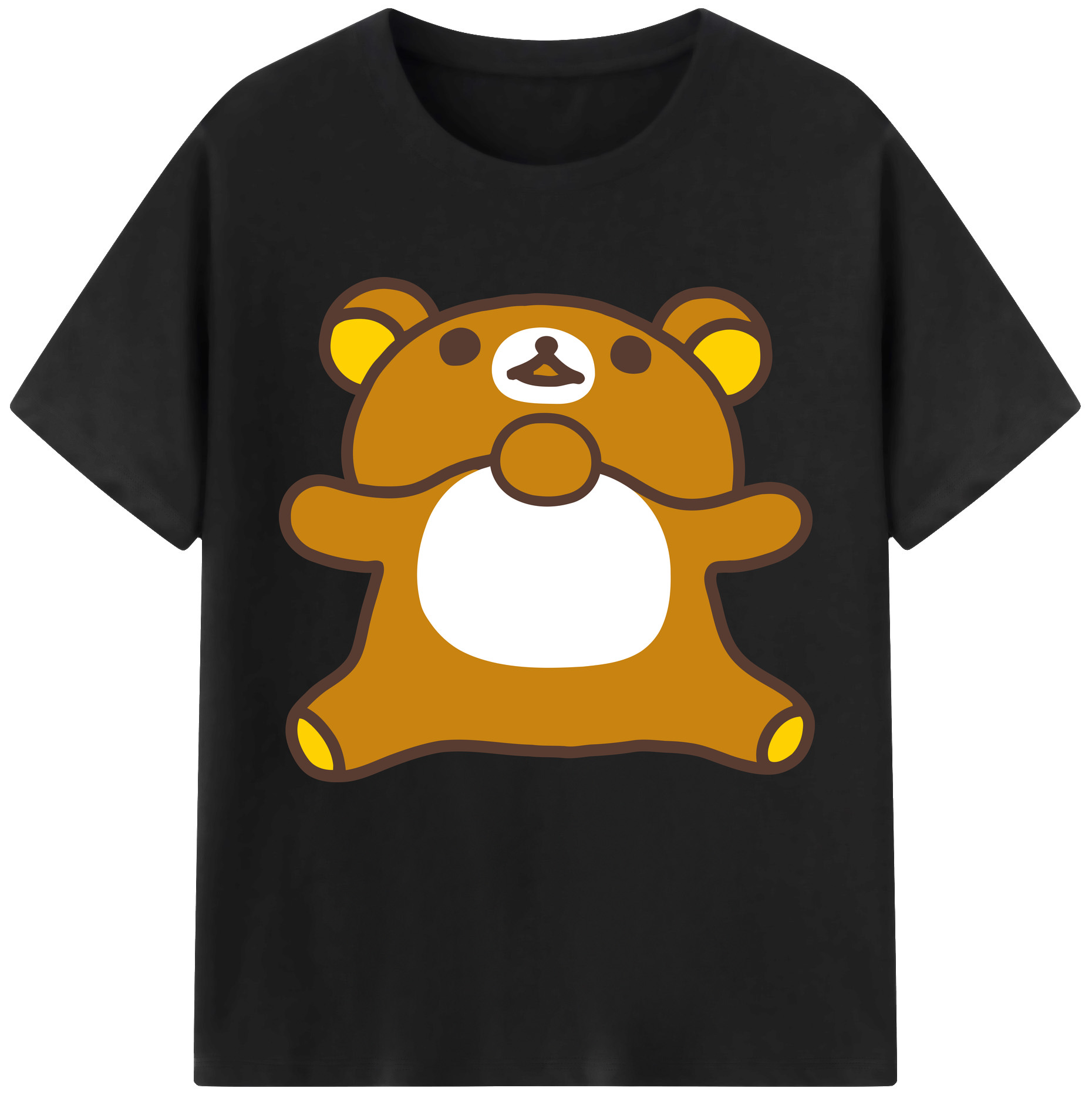 （画像用） リラックマ リラックマ キイロイトリ Rilakkuma Korilakkuma Kiiroitori 綿100％半袖Tシャツ（フロントプリント）