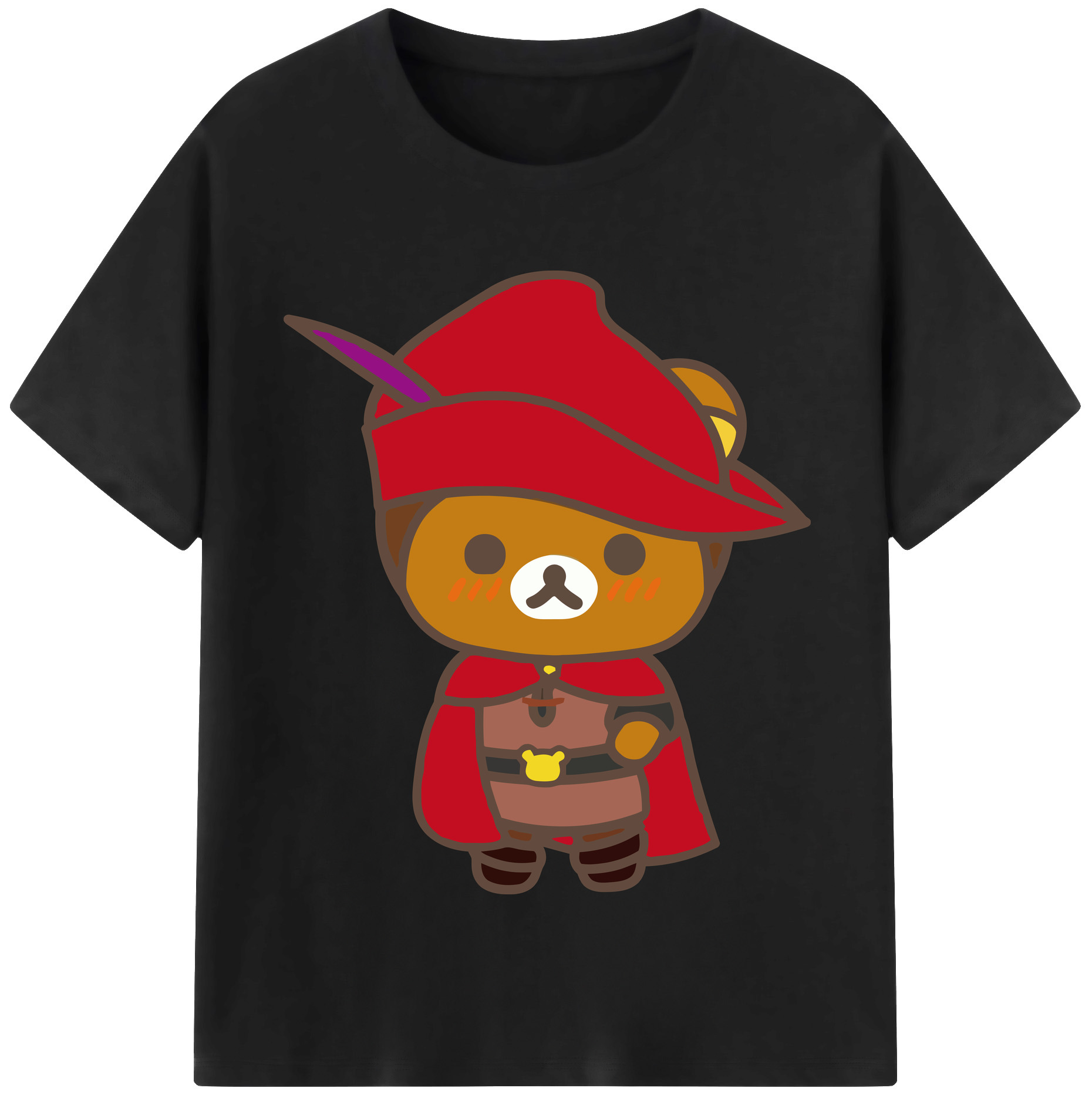 （画像用） リラックマ リラックマ キイロイトリ Rilakkuma Korilakkuma Kiiroitori 綿100％半袖Tシャツ（フロントプリント）
