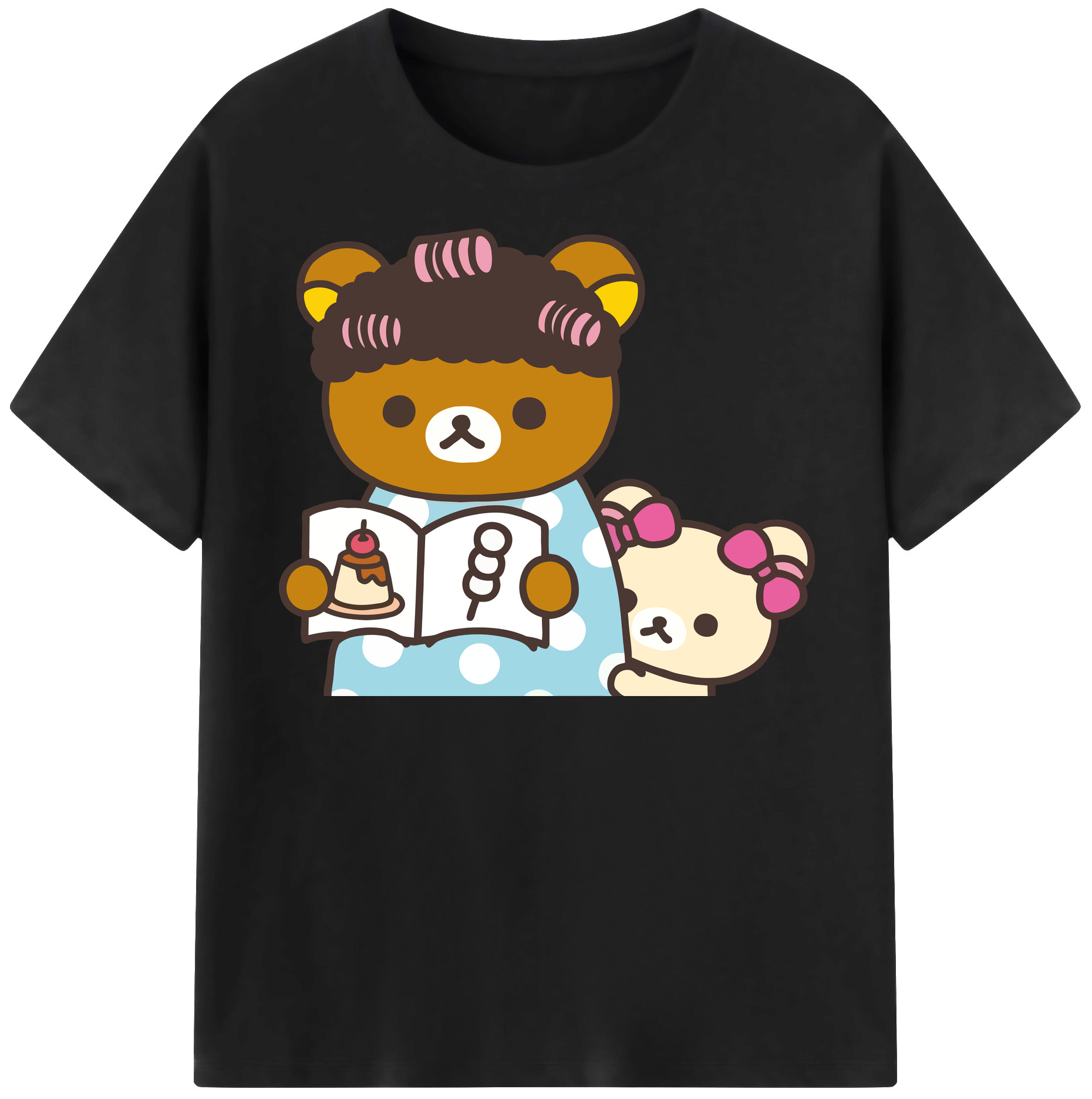 （画像用） リラックマ リラックマ キイロイトリ Rilakkuma Korilakkuma Kiiroitori 綿100％半袖Tシャツ（フロントプリント）