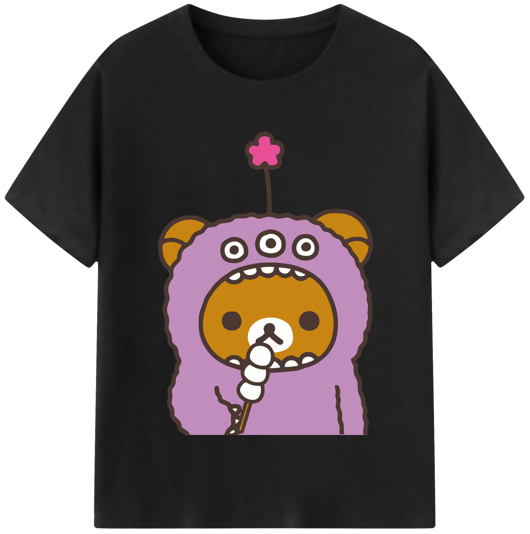 （画像用） リラックマ リラックマ キイロイトリ Rilakkuma Korilakkuma Kiiroitori 綿100％半袖Tシャツ（フロントプリント）
