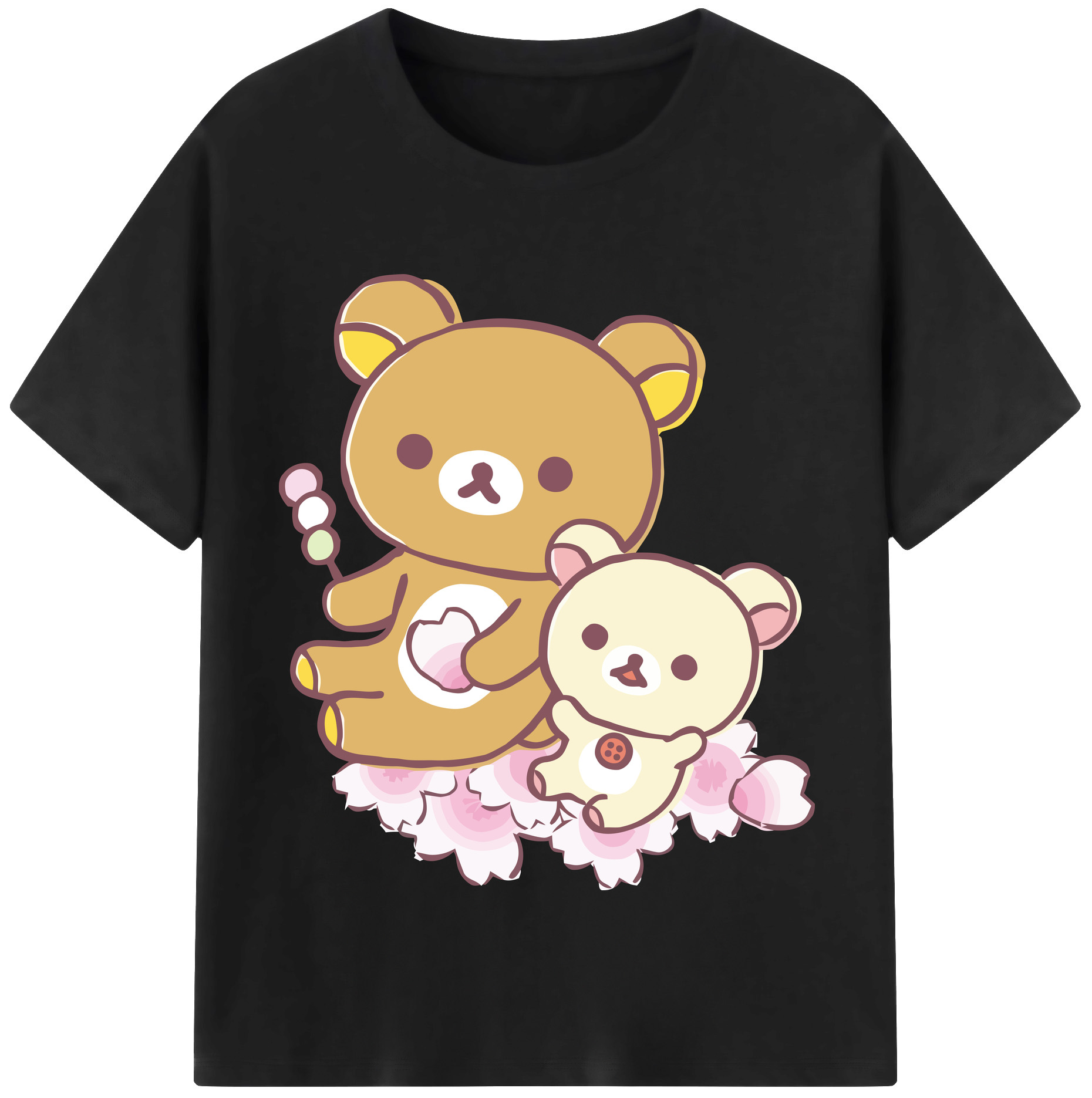 （画像用） リラックマ リラックマ キイロイトリ Rilakkuma Korilakkuma Kiiroitori 綿100％半袖Tシャツ（フロントプリント）
