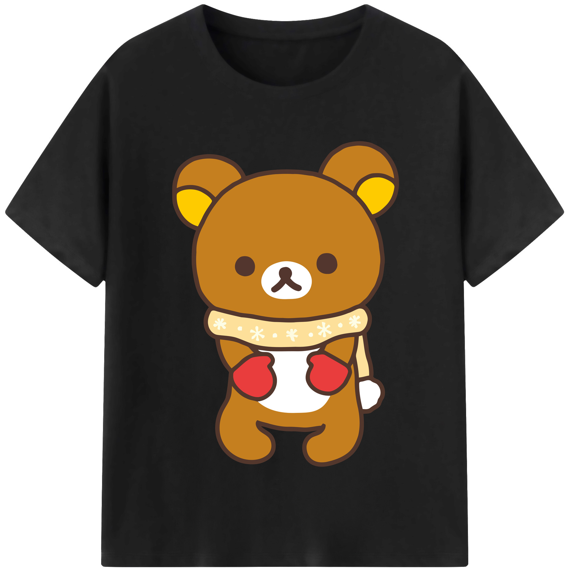 （画像用） リラックマ リラックマ キイロイトリ Rilakkuma Korilakkuma Kiiroitori 綿100％半袖Tシャツ（フロントプリント）