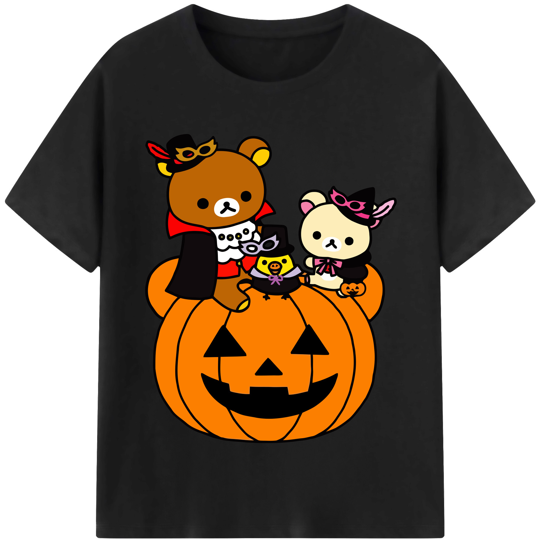（画像用） リラックマ リラックマ キイロイトリ Rilakkuma Korilakkuma Kiiroitori 綿100％半袖Tシャツ（フロントプリント）